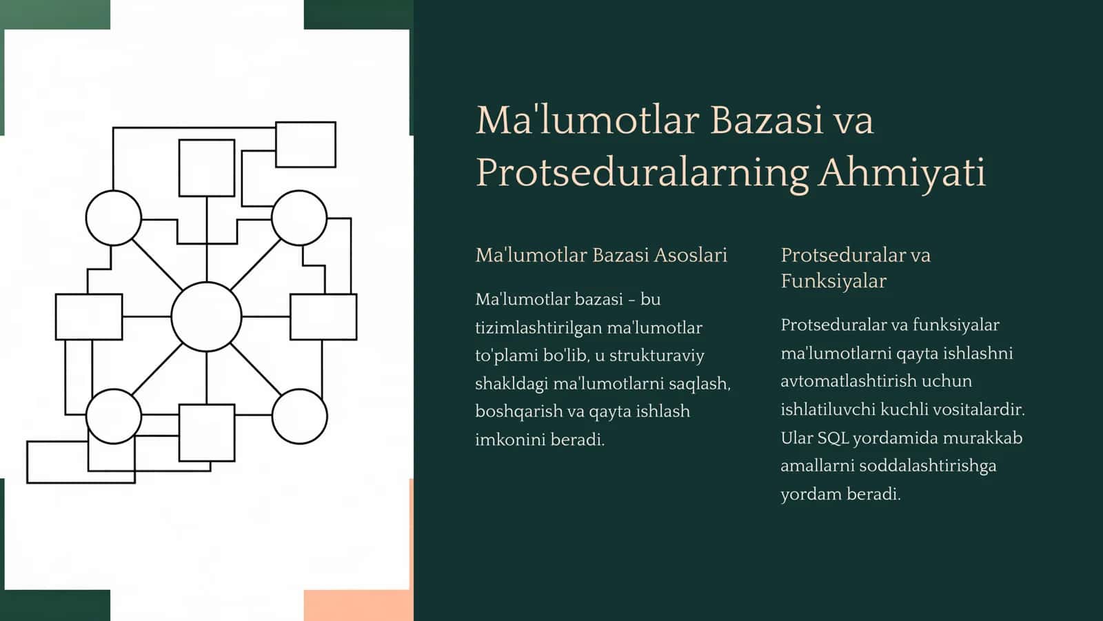 Ma'lumotlar Bazasi va Protseduralar 2