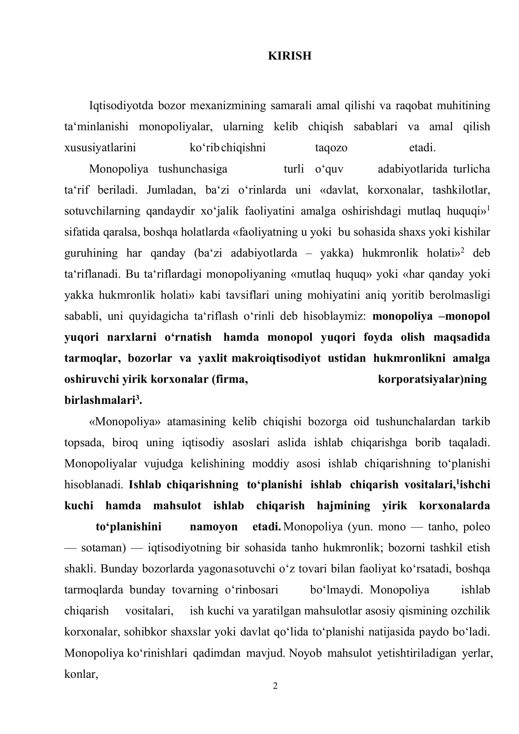 Monopoliyaning mohiyati va turlari 2