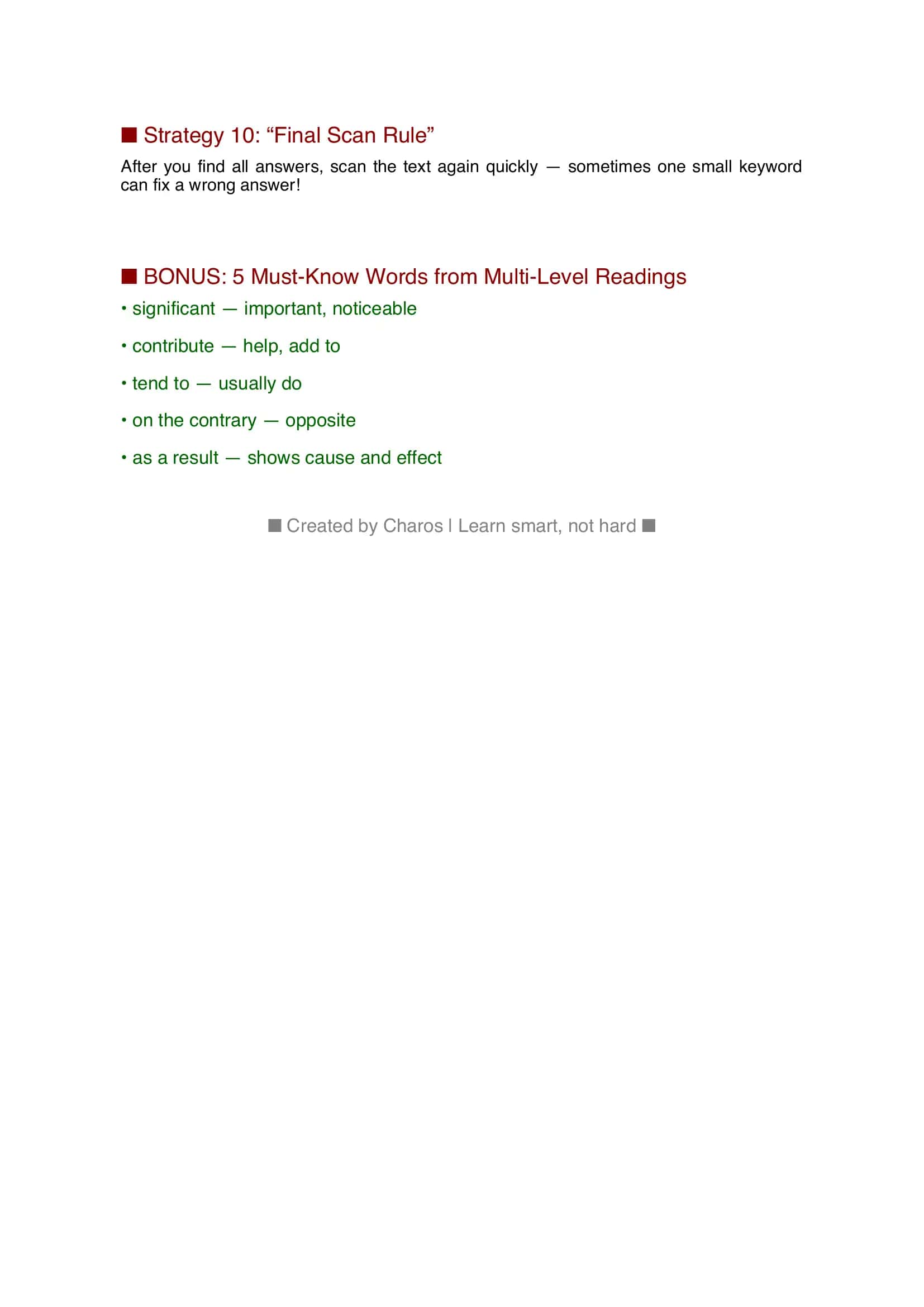 The best secret of reading analysis 2