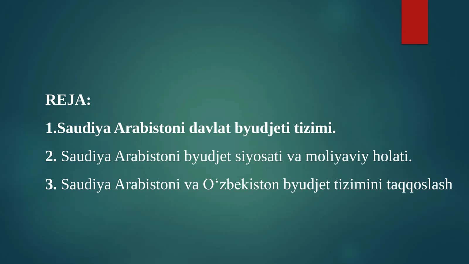 Saudiya Arabistoni davlat byudjeti tizimi 2