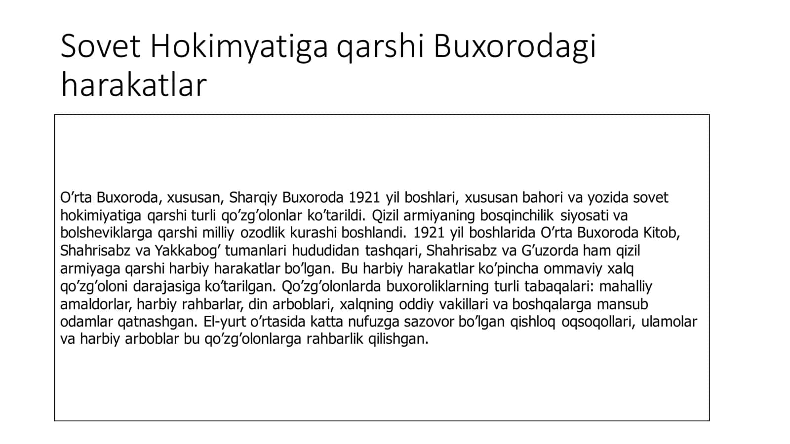Buxoro va Xorazmda sovet hokimyatiga qarshi qurolli harakatlar 2