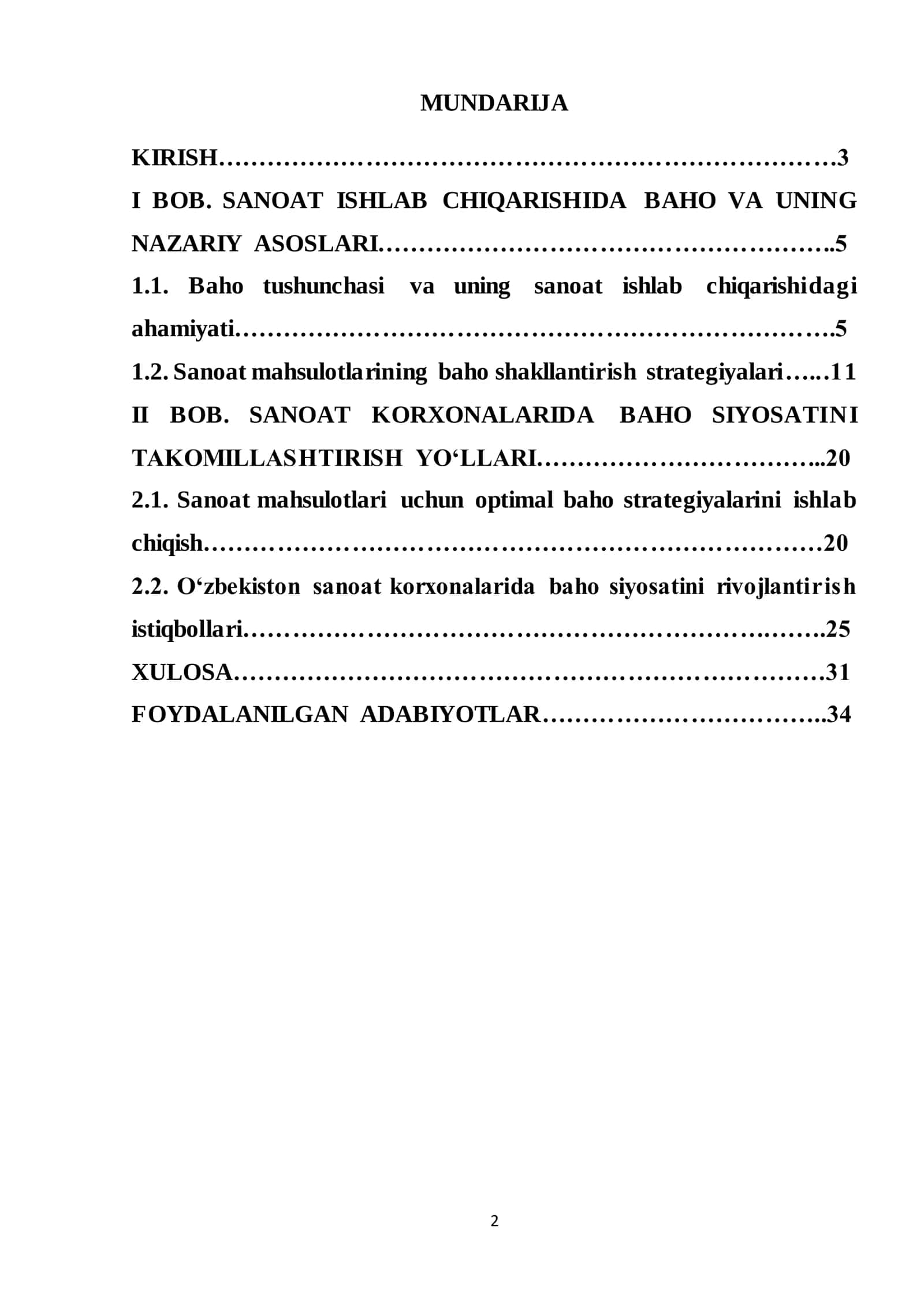 Sanoat iqtisodiyoti KURS ISHI 2