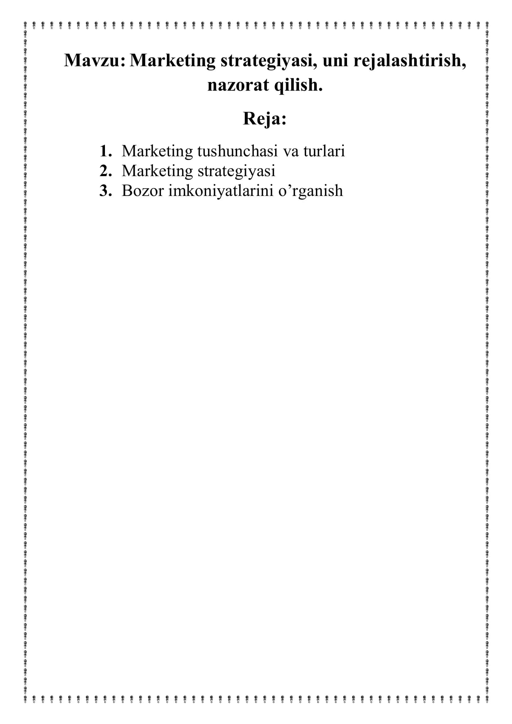 Marketing strategiyasi 2