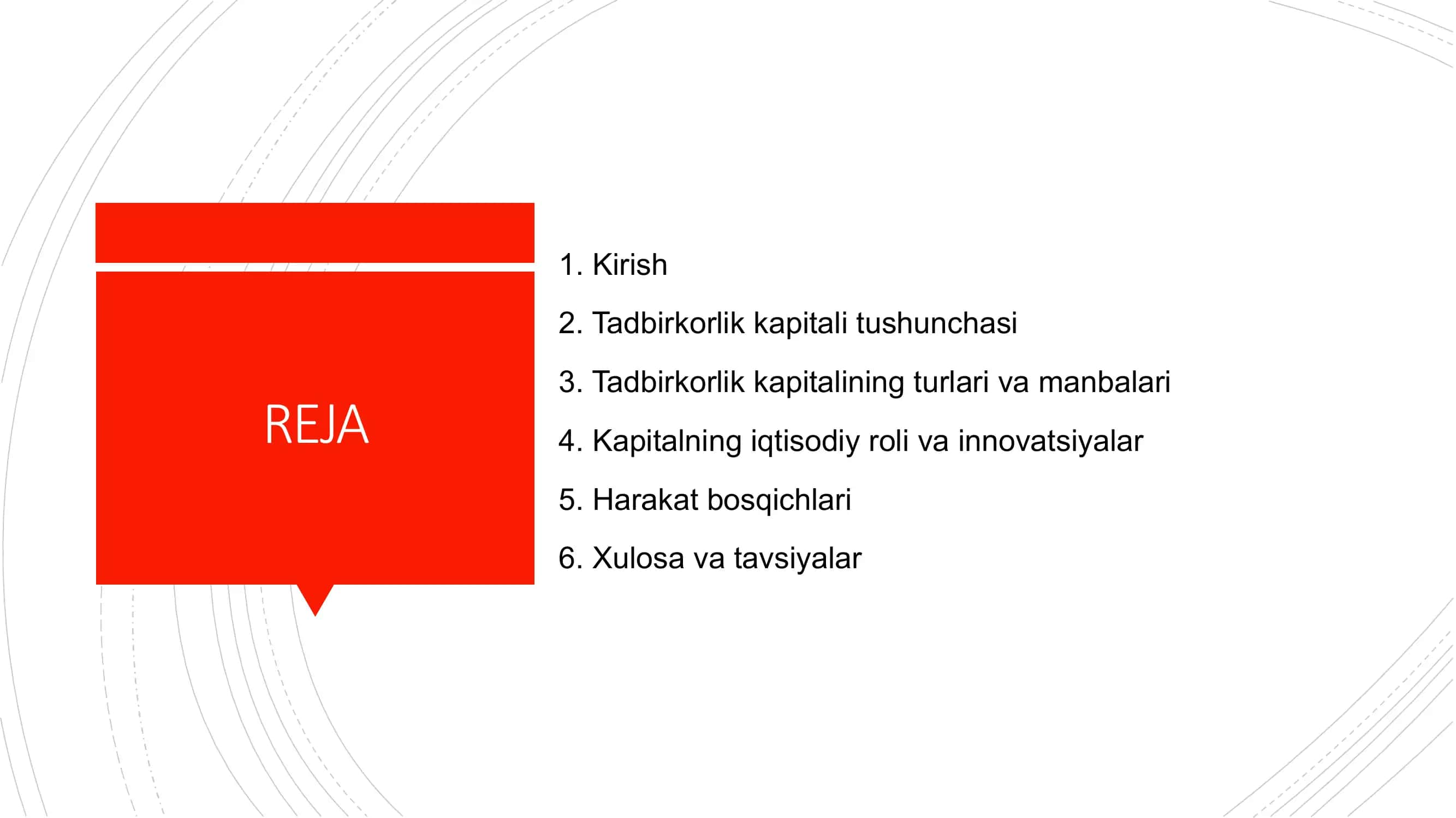 Tadbirkorlik kapitali va uning harakat bosqichlari 2