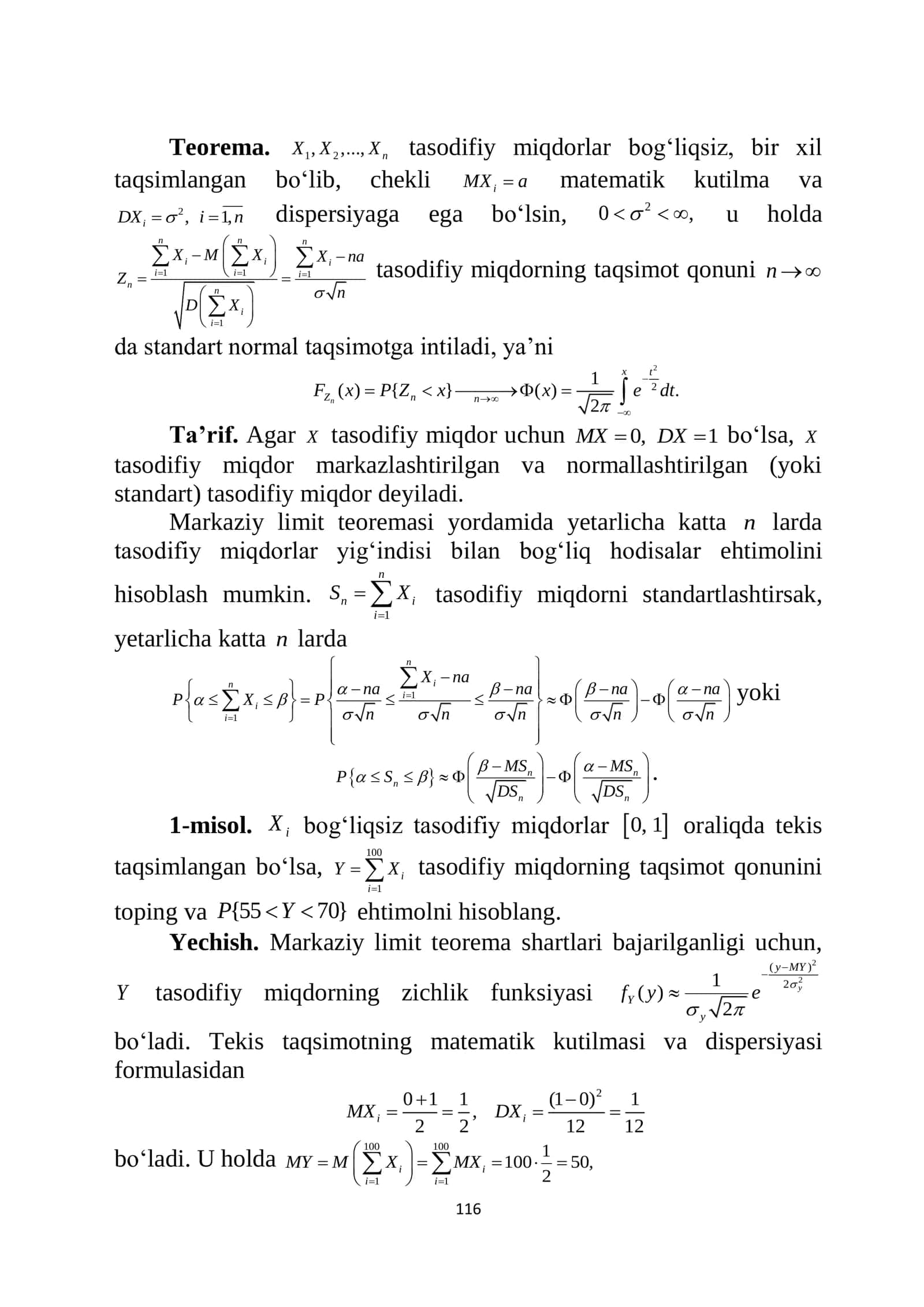 KATTA SONLAR QONUNI VA MARKAZIY LIMIT TEOREMA 2