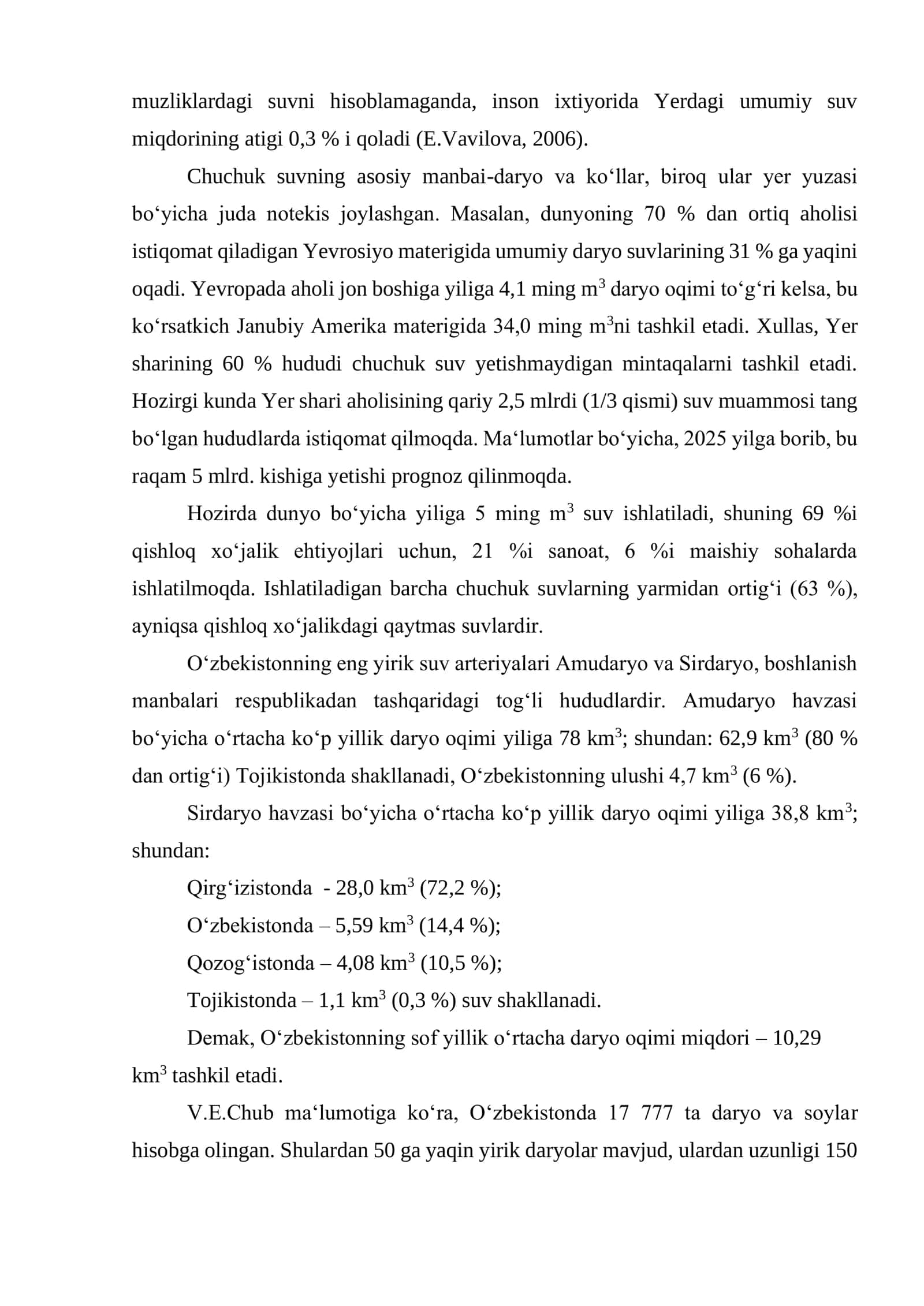 SUV RESURSLARI VA ULARNI MUHOFAZA QILISH 2
