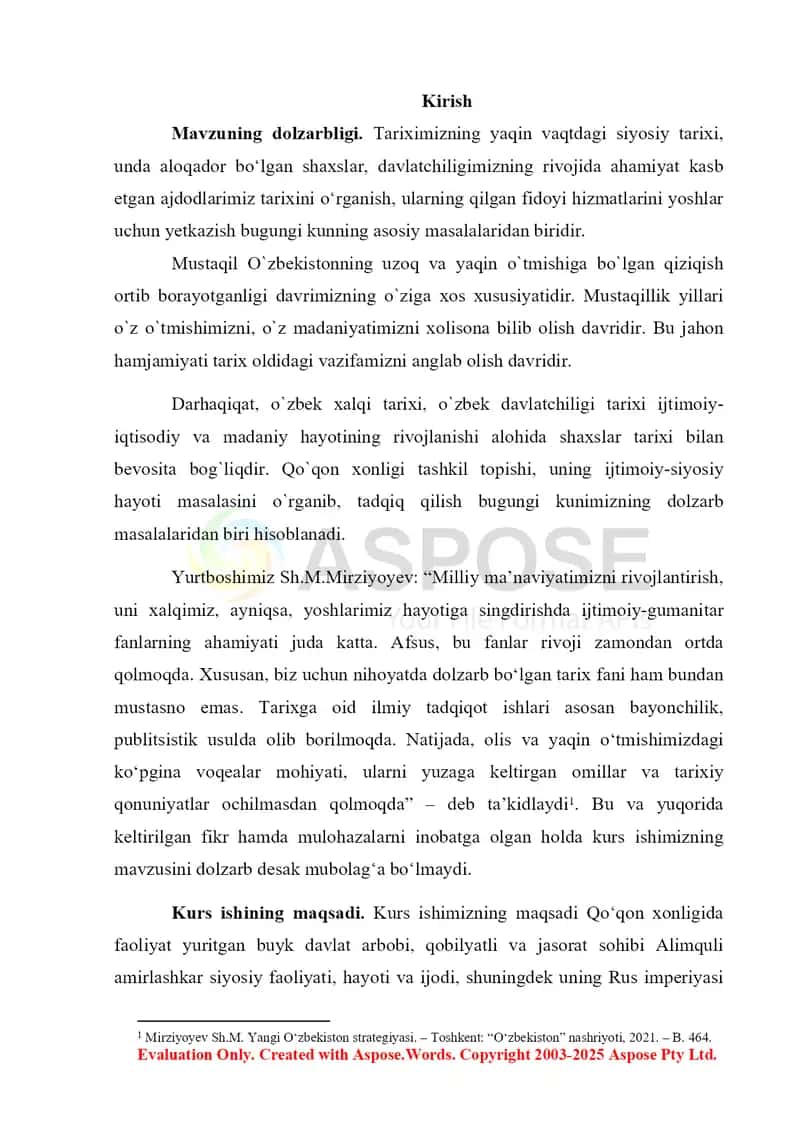 Qoʻqon xonligining tashkil topishi va Aliquli amirlashkarning Qoʻqon xonligi siyosiy hayotidagi oʻrni 2