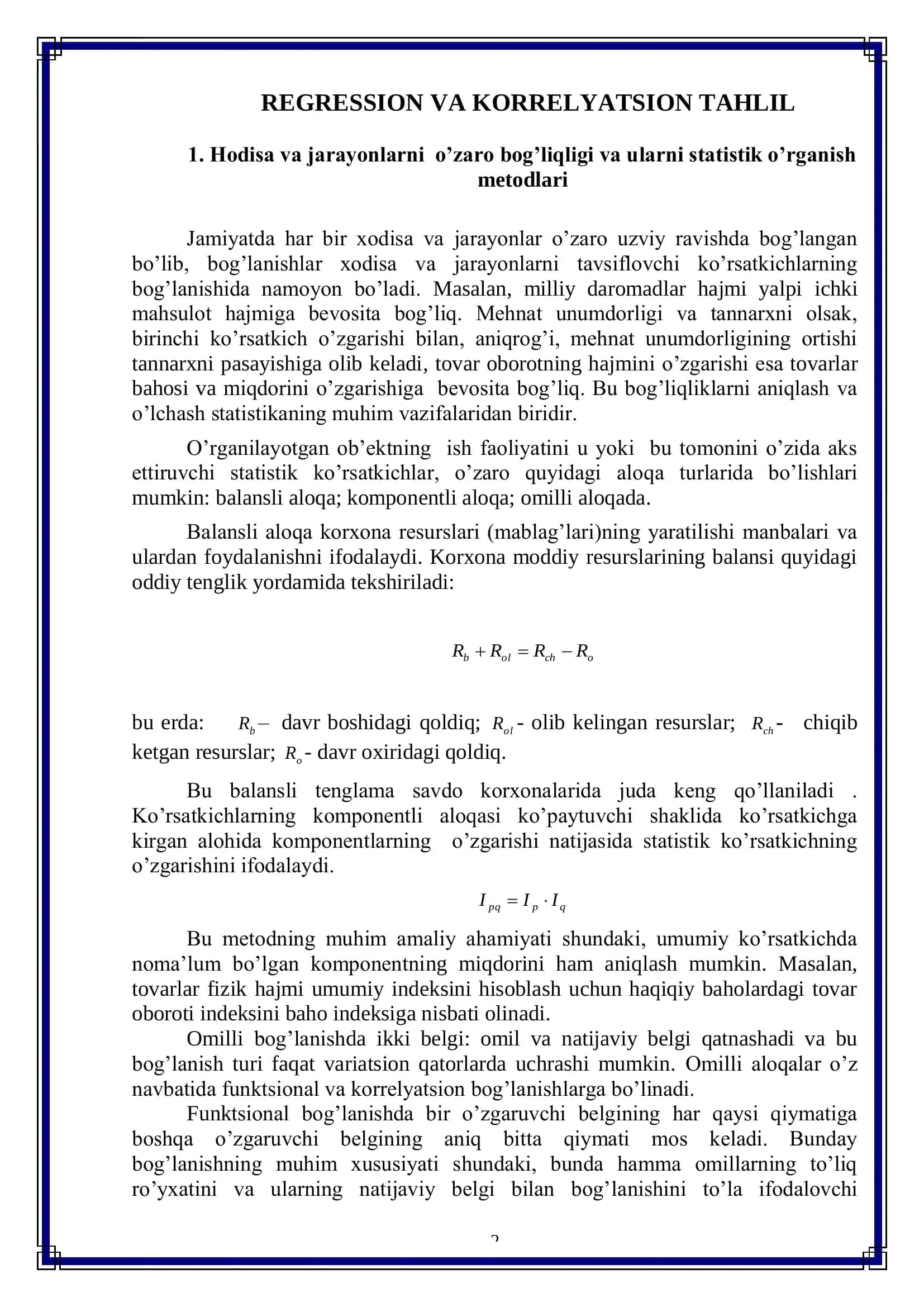 REGRESSION VA KORRELYATSION TAHLIL 2