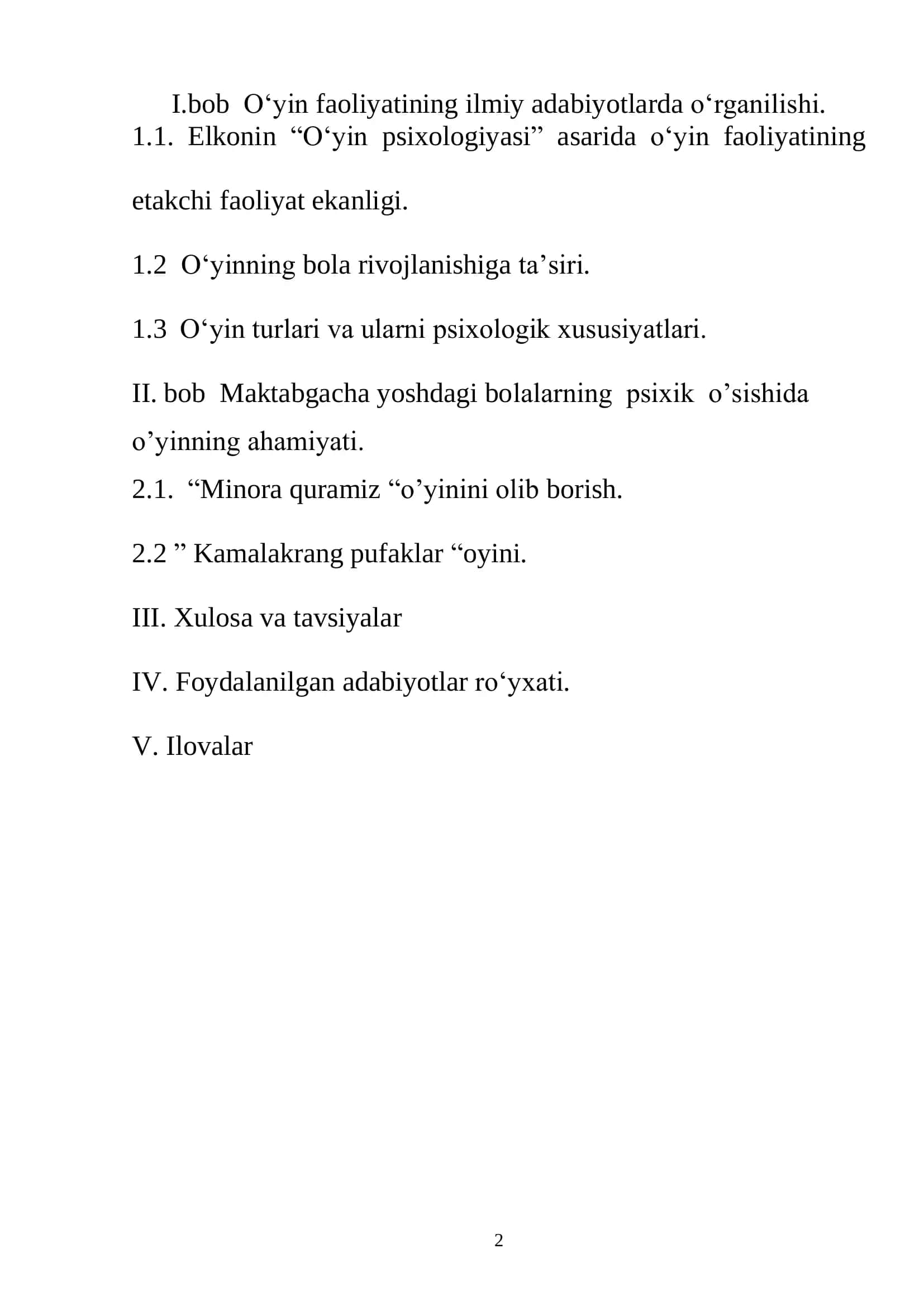 Bolalar hayoti faoliyatida o„yinning roli 2