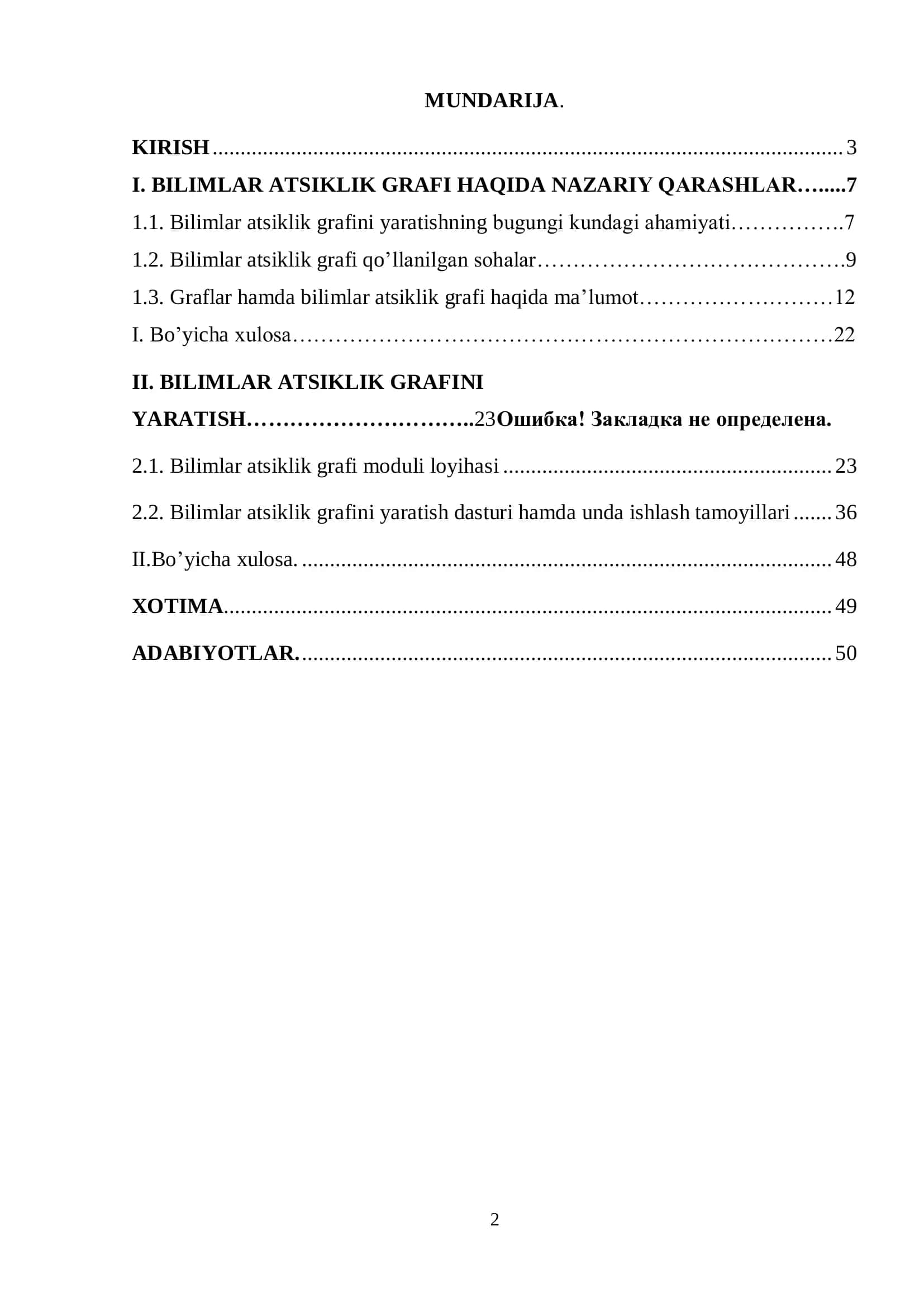 Bilimlar atsiklik grafingizni yaratish 2
