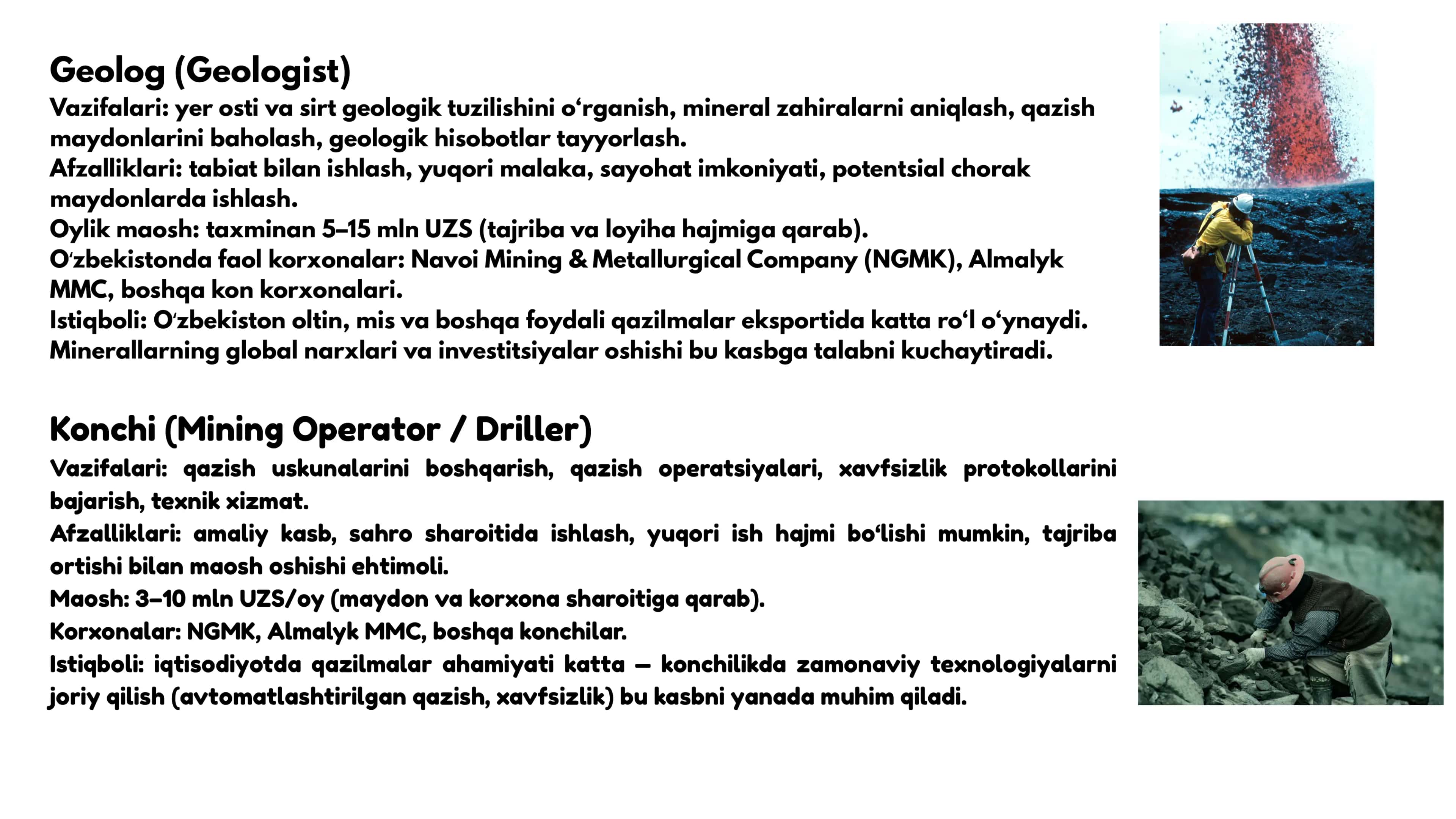 SANOAT SOHASIGA OID KASBLAR 2