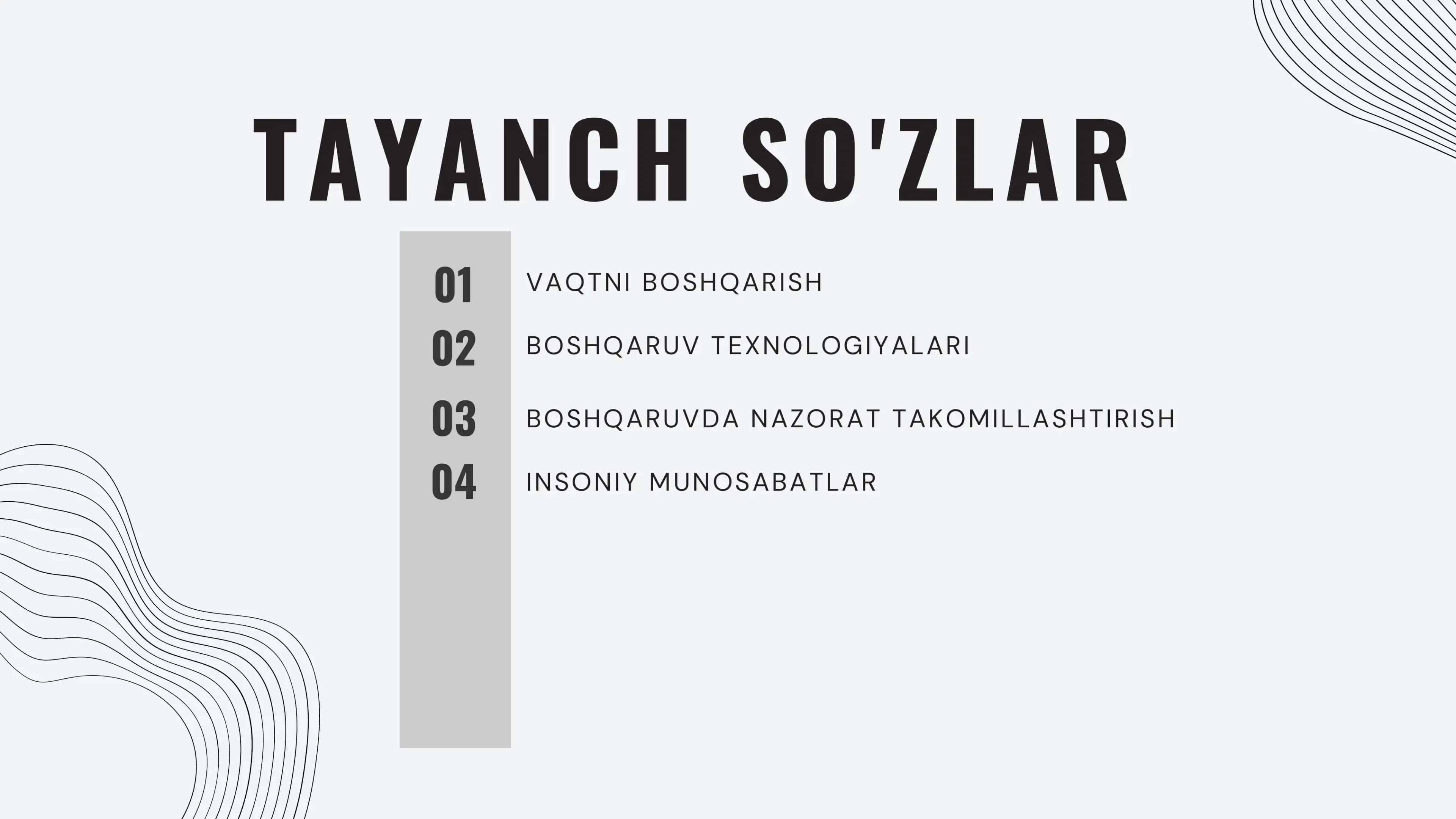 Boshqaruv TEXNOLOGIYALARI 2