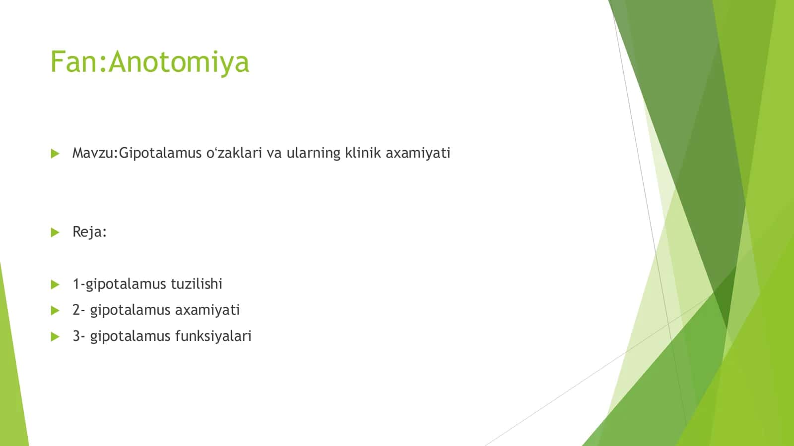 Gipotalamus oʻzaklari va ularning klinik axamiyati 2