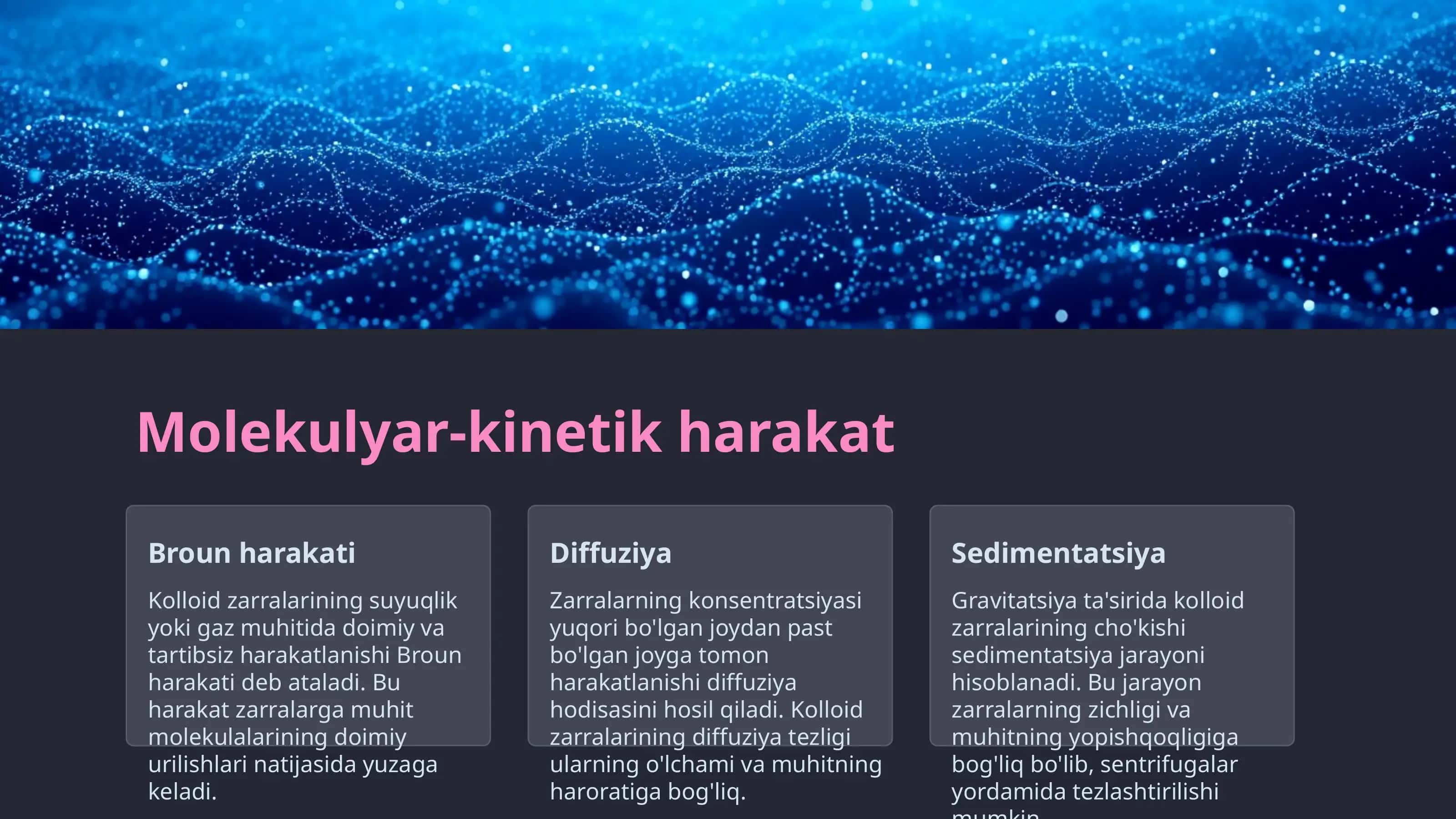 Kolloidlarning kinetik xossalari 2