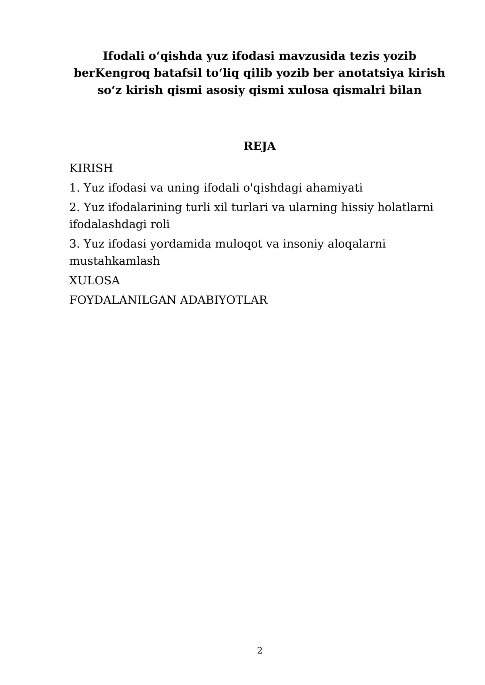 Ifodali oʻqishda yuz ifodasi 2