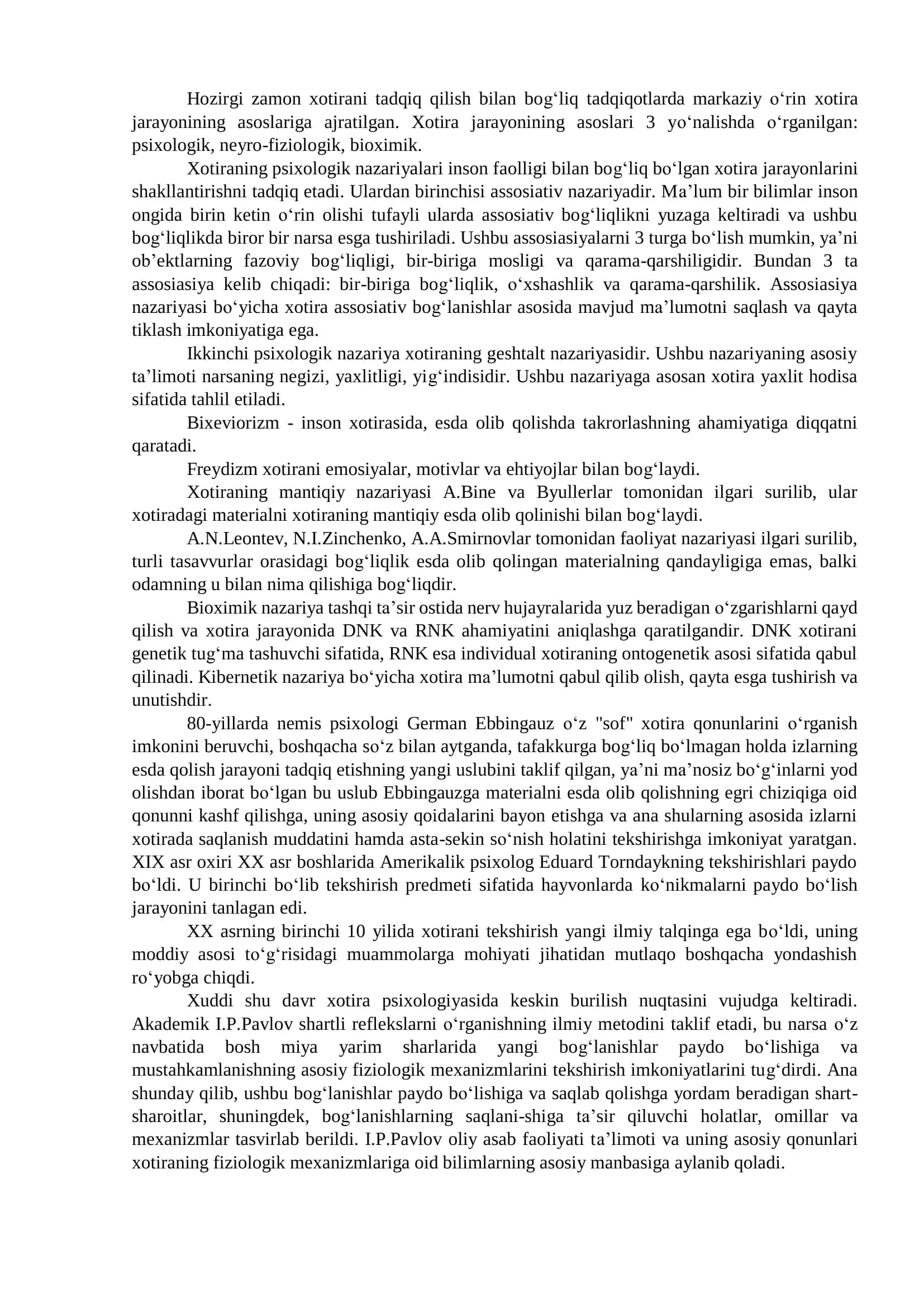 Xotiradagi individual farqlar 2