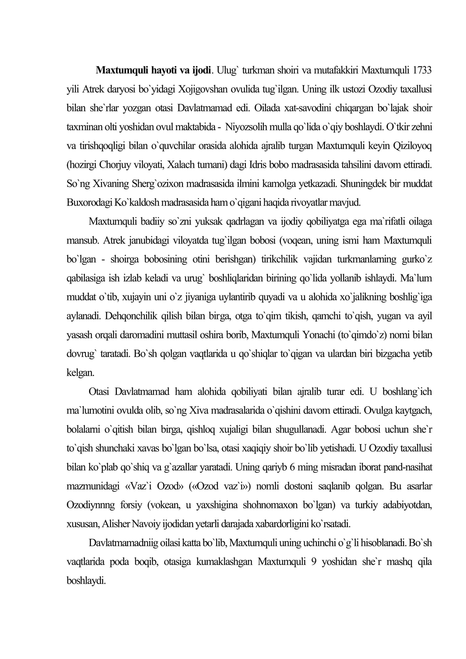 Maxtumquli ijodi 2