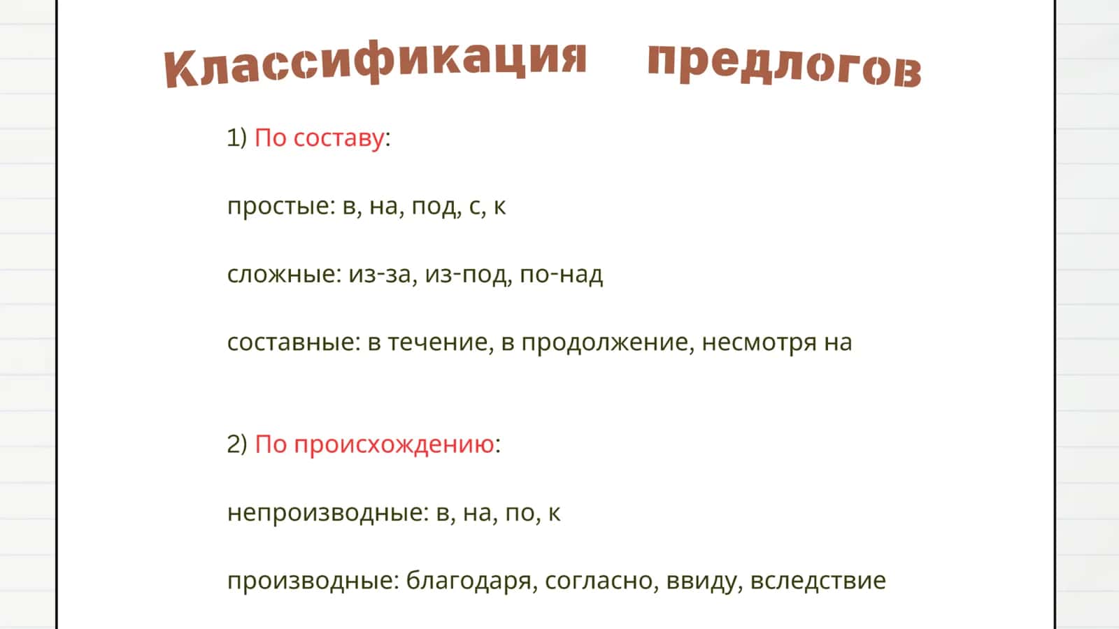 Правописание предлогов. 2