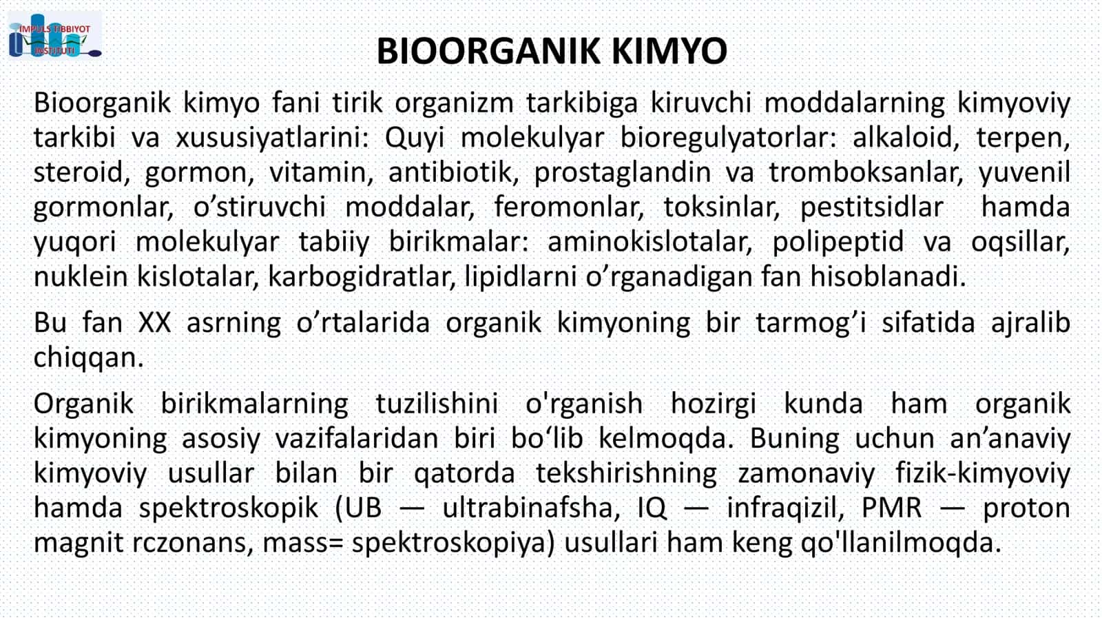 Bioorganik kimyo 2