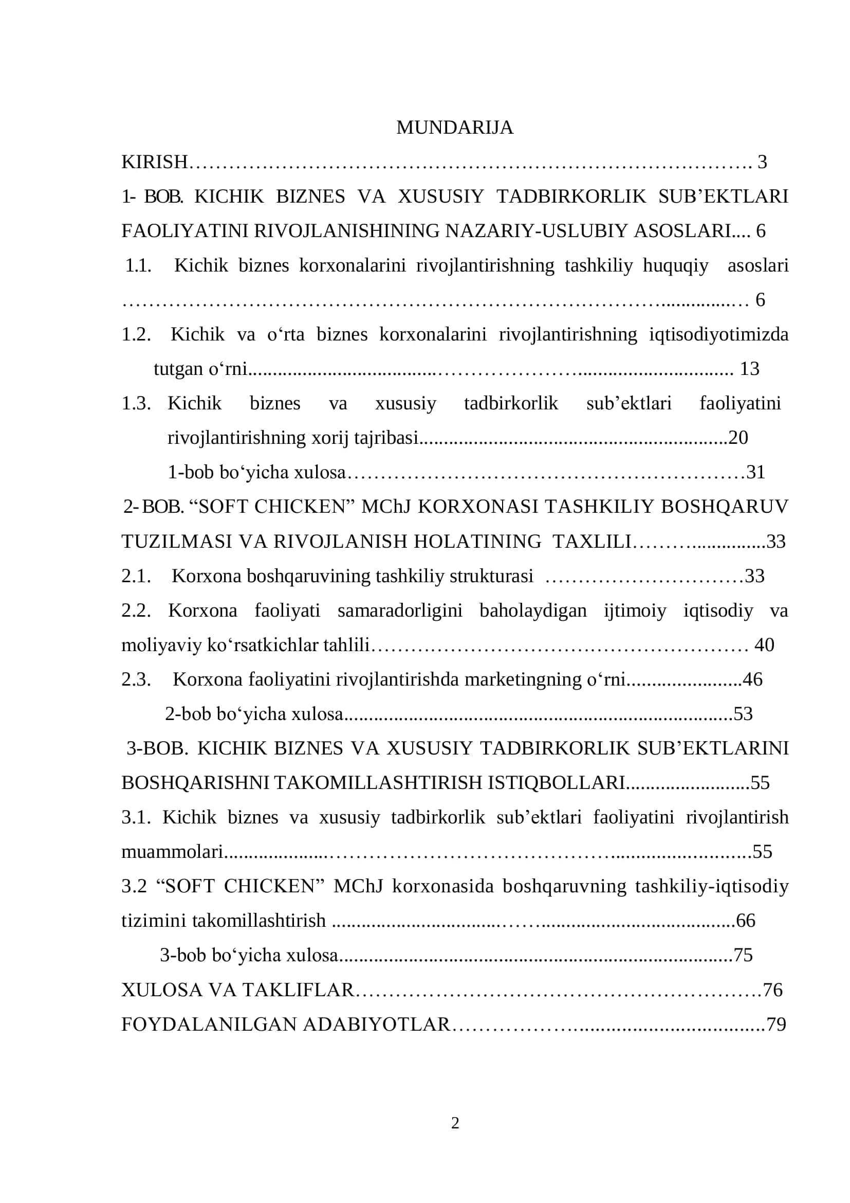 KICHIK BIZNES VA XUSUSIY TADBIRKORLIK 2