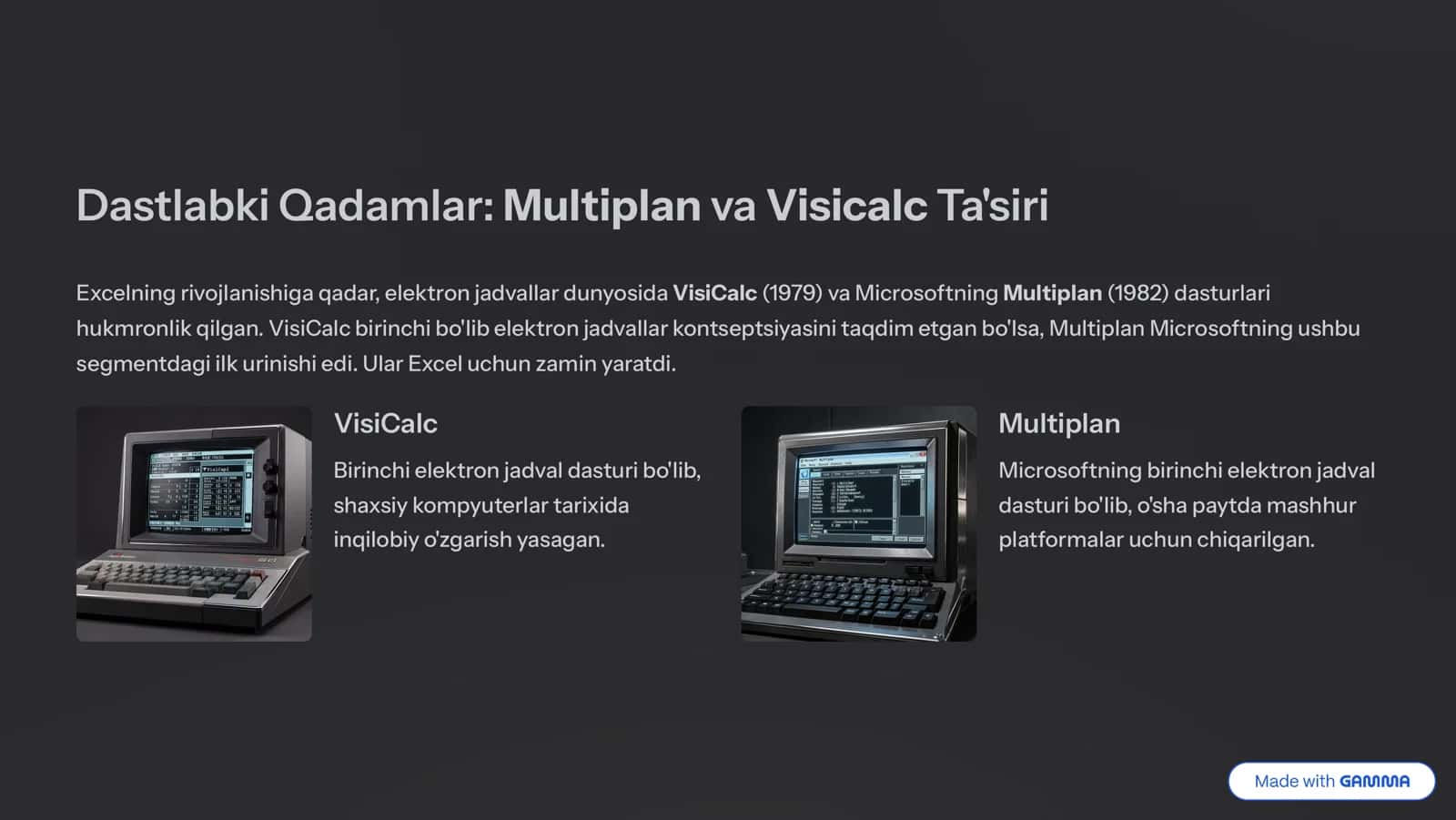 Microsoft Excel: Yaratilish 2