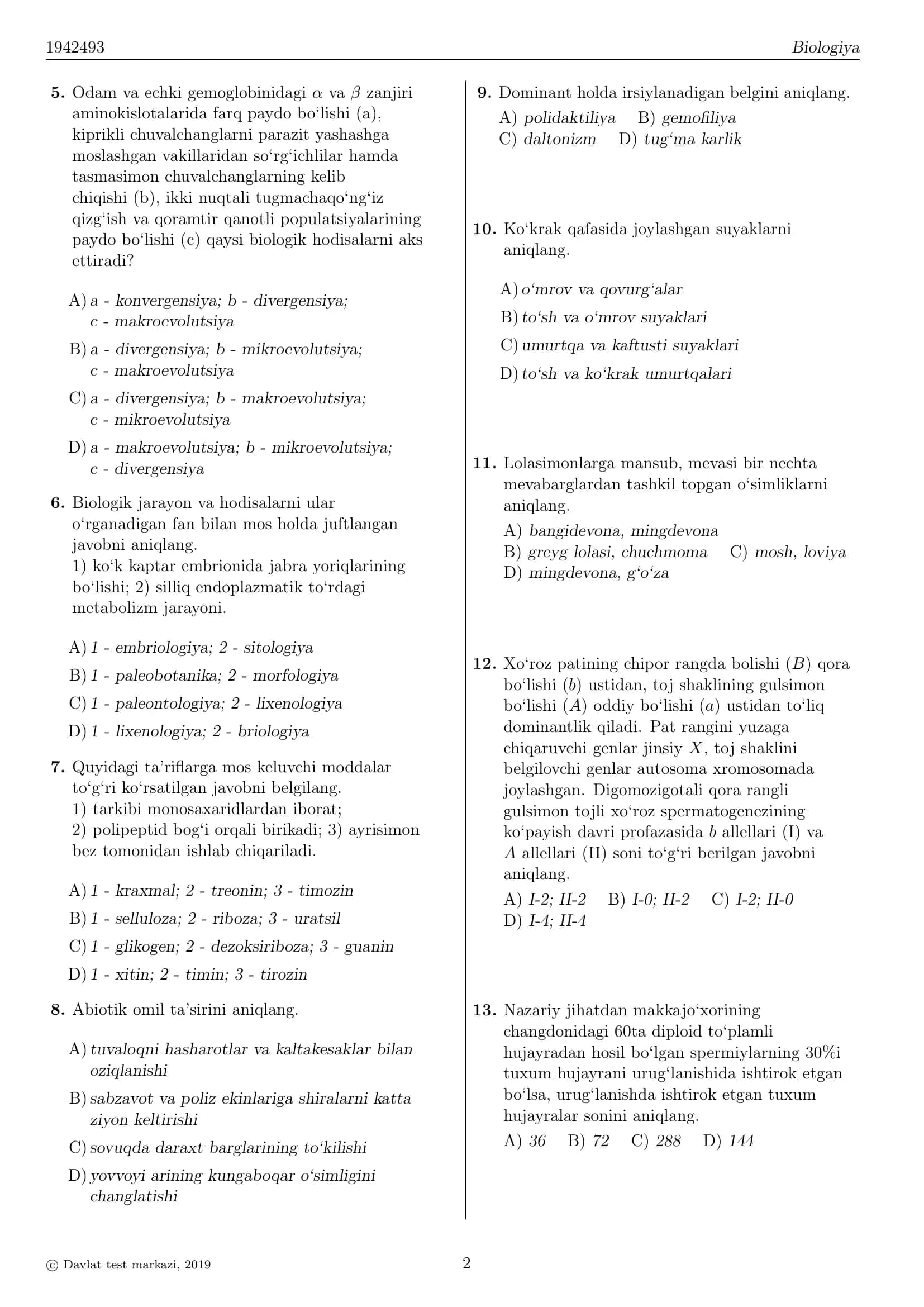 BIOLOGIYA 2