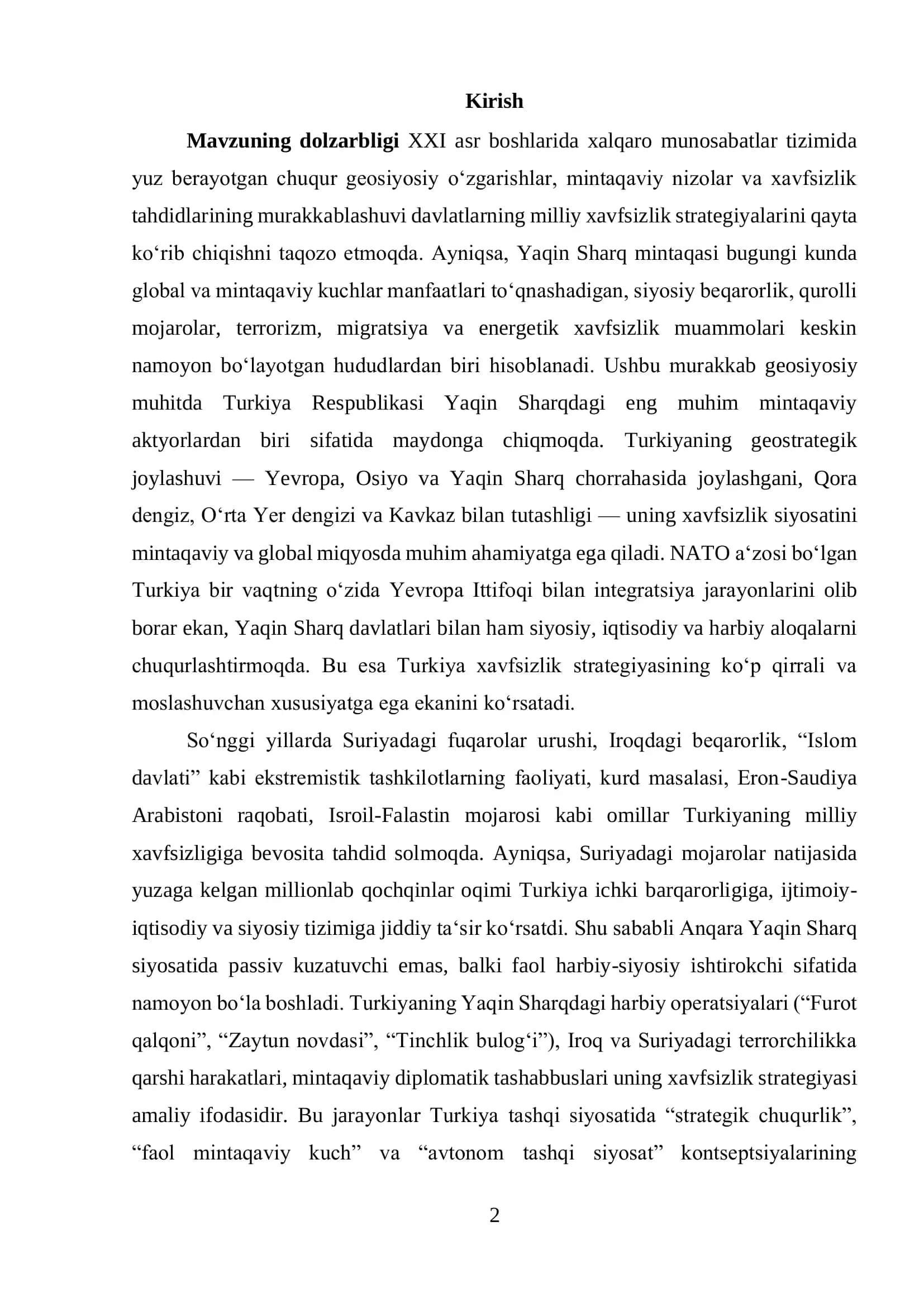 Turkiyaning Xavfsizlik Strategiyasi 2