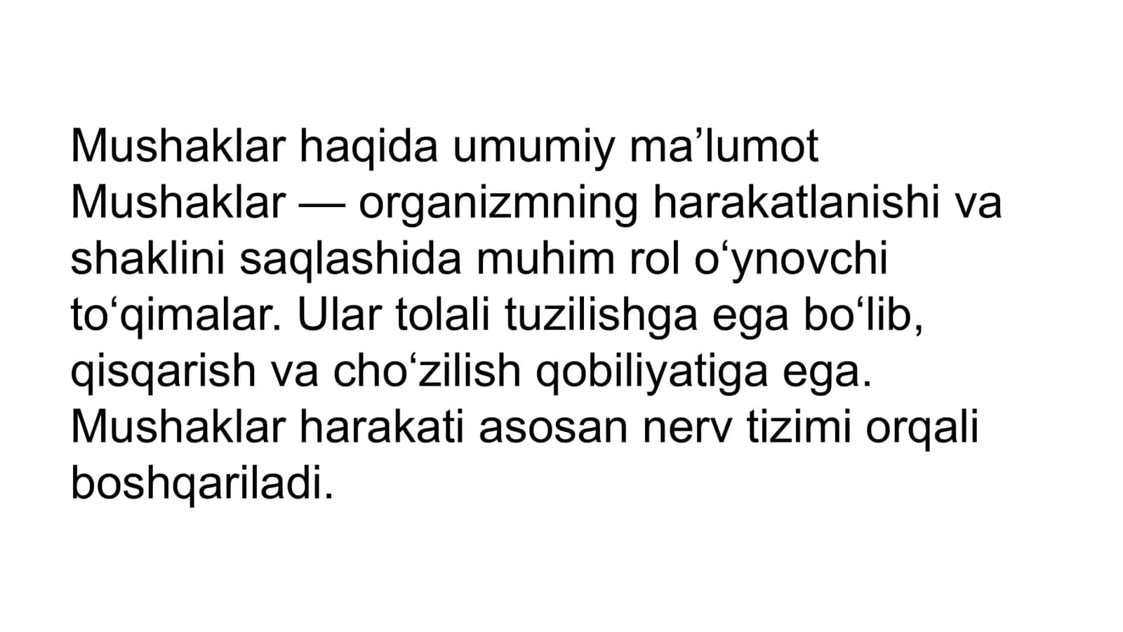 Mushaklar Fiziologiyasi 2