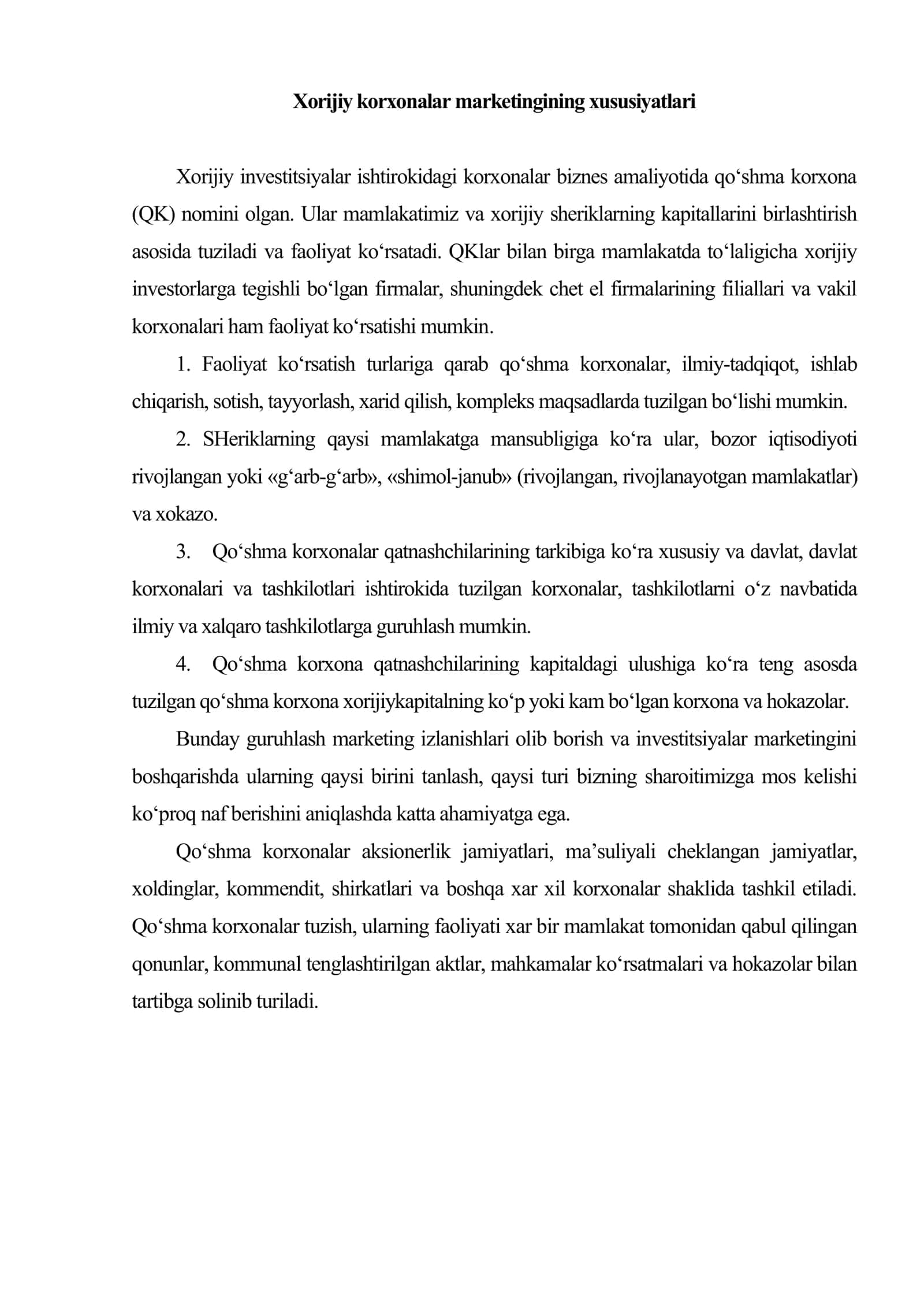 Xorijiy korxonalar marketingi 2