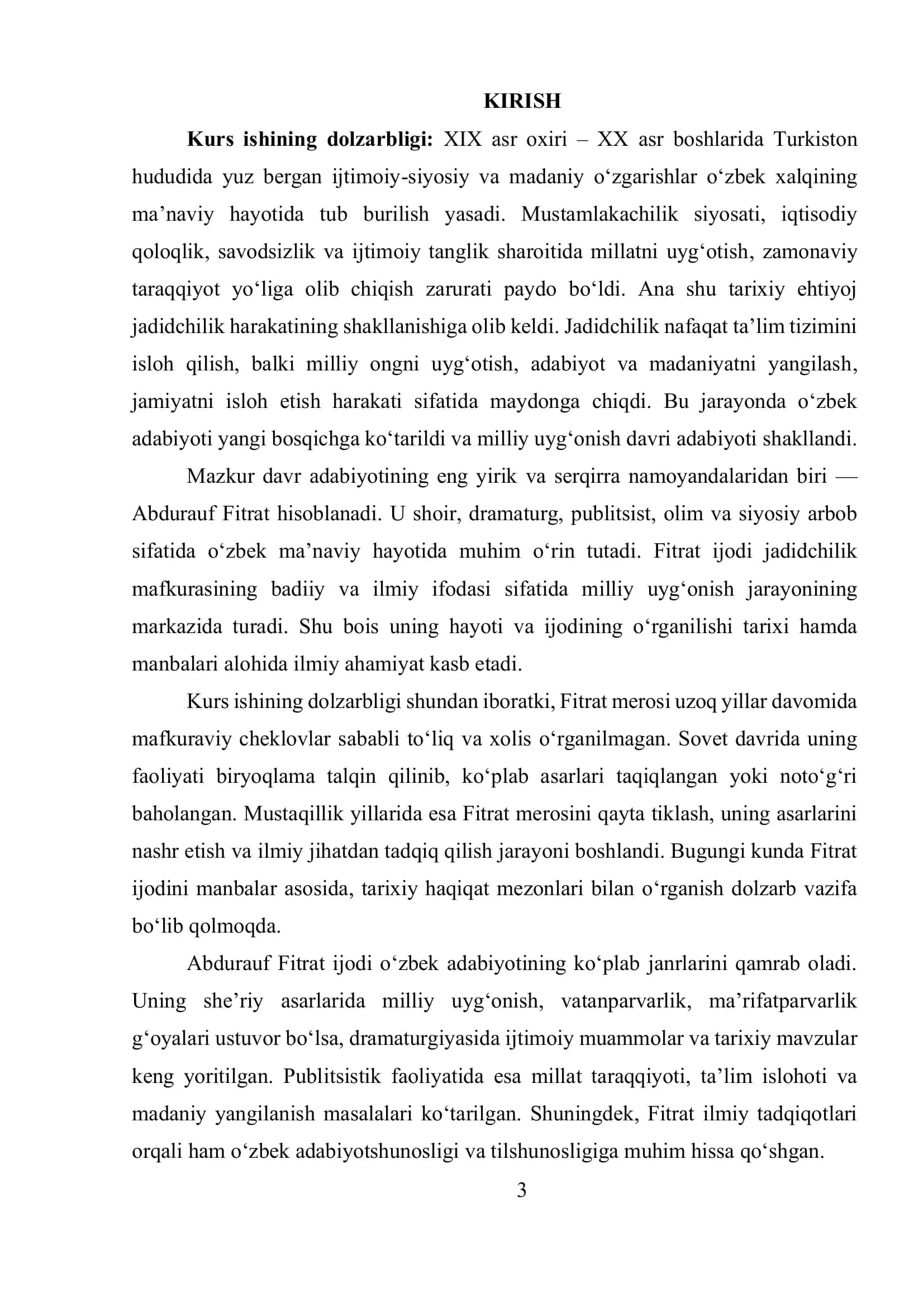ABDURAUF FITRAT HAYOTI VA IJODINING O'RGANILISHI 2