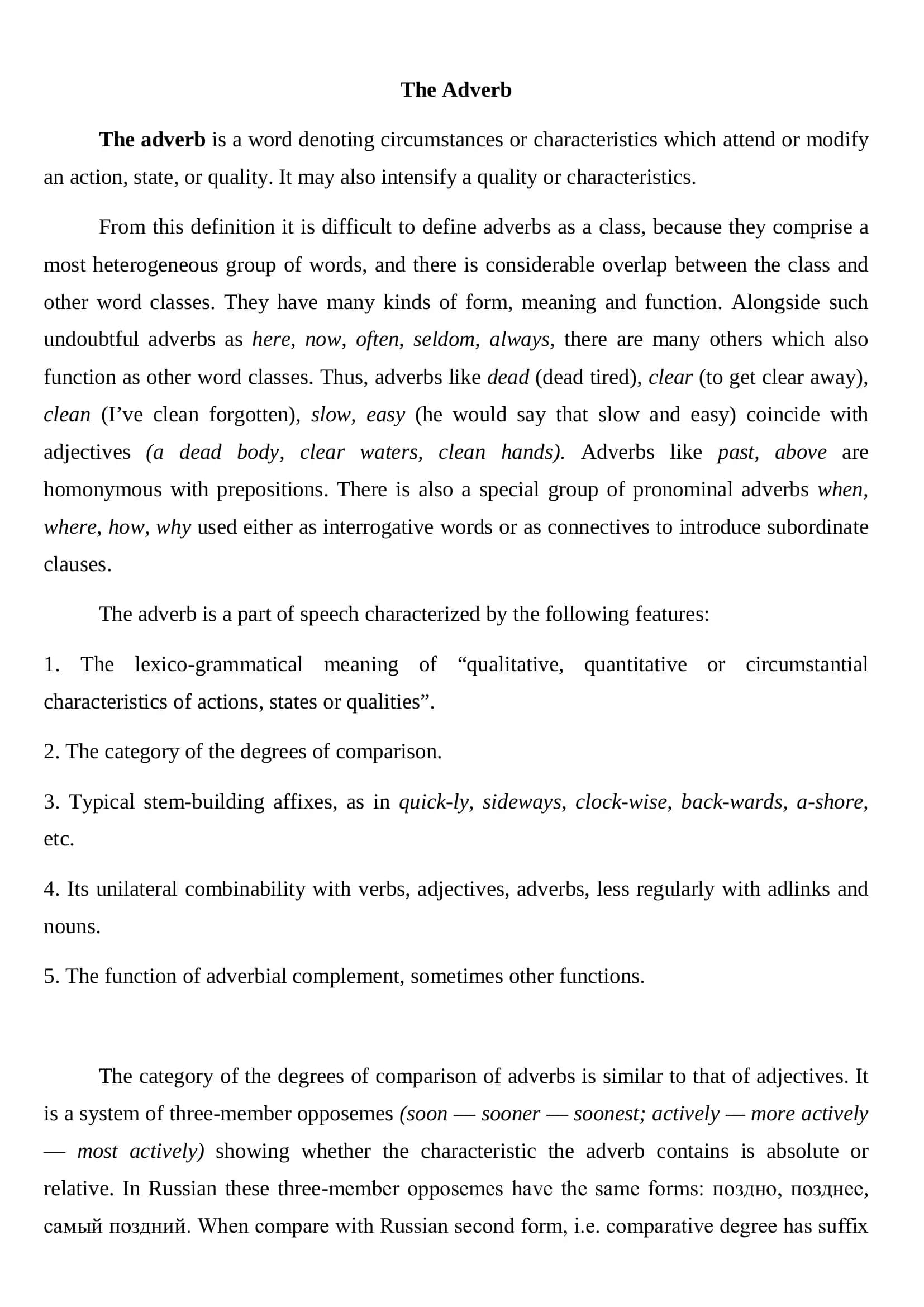 The Adverb 2