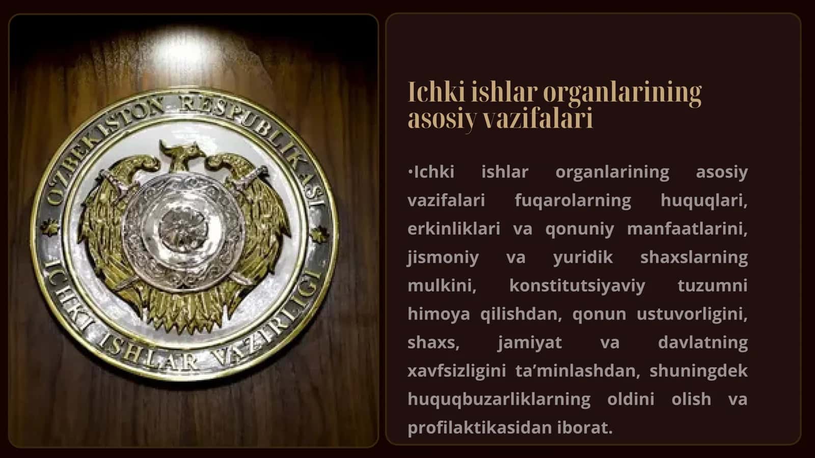 Ichki ishlar vazirligi haqida taqdimot 2