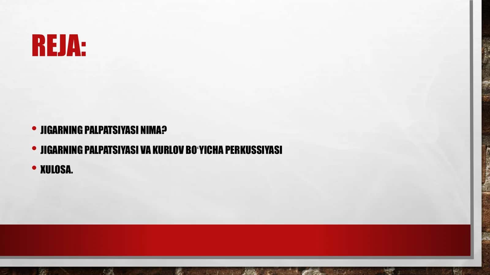 JIGARNING PALPATSIYASI VA KURLOV BOʻYICHA PERKUSSIYASI 2