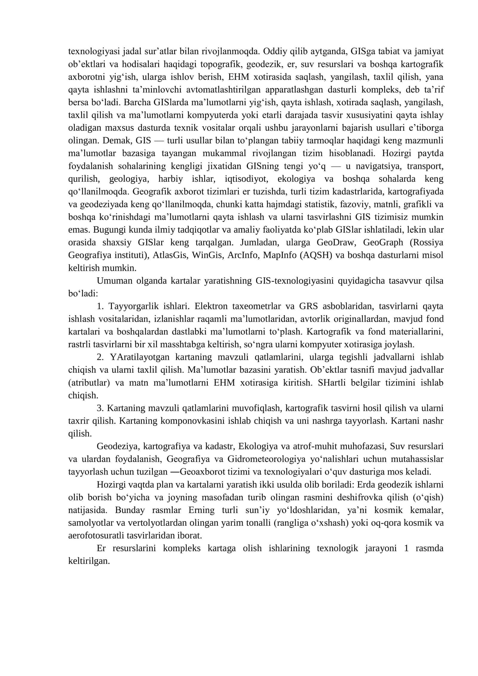 GEOINFORMATSION TIZIMLAR 2