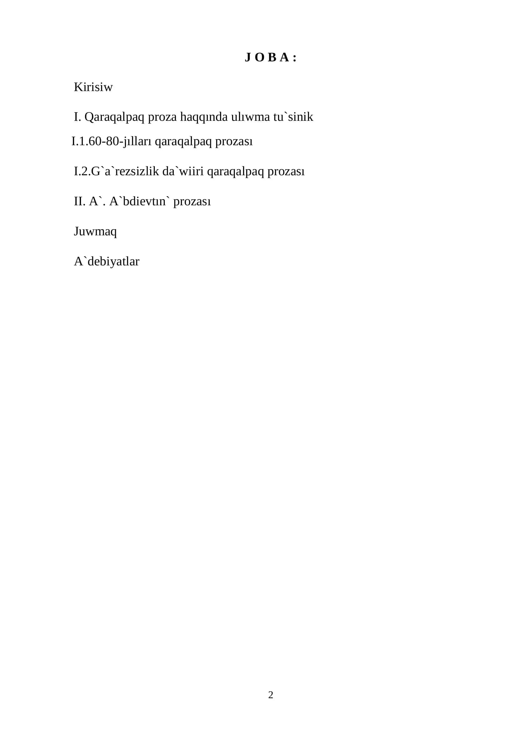 PITKERIW QA`NIGELIK JUMISI 2