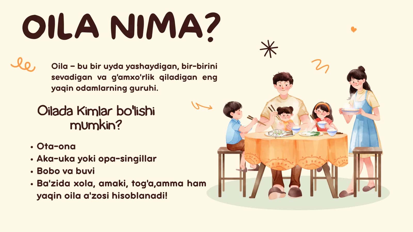 Oilada Kimlar Bo'lishi Mumkin? 2