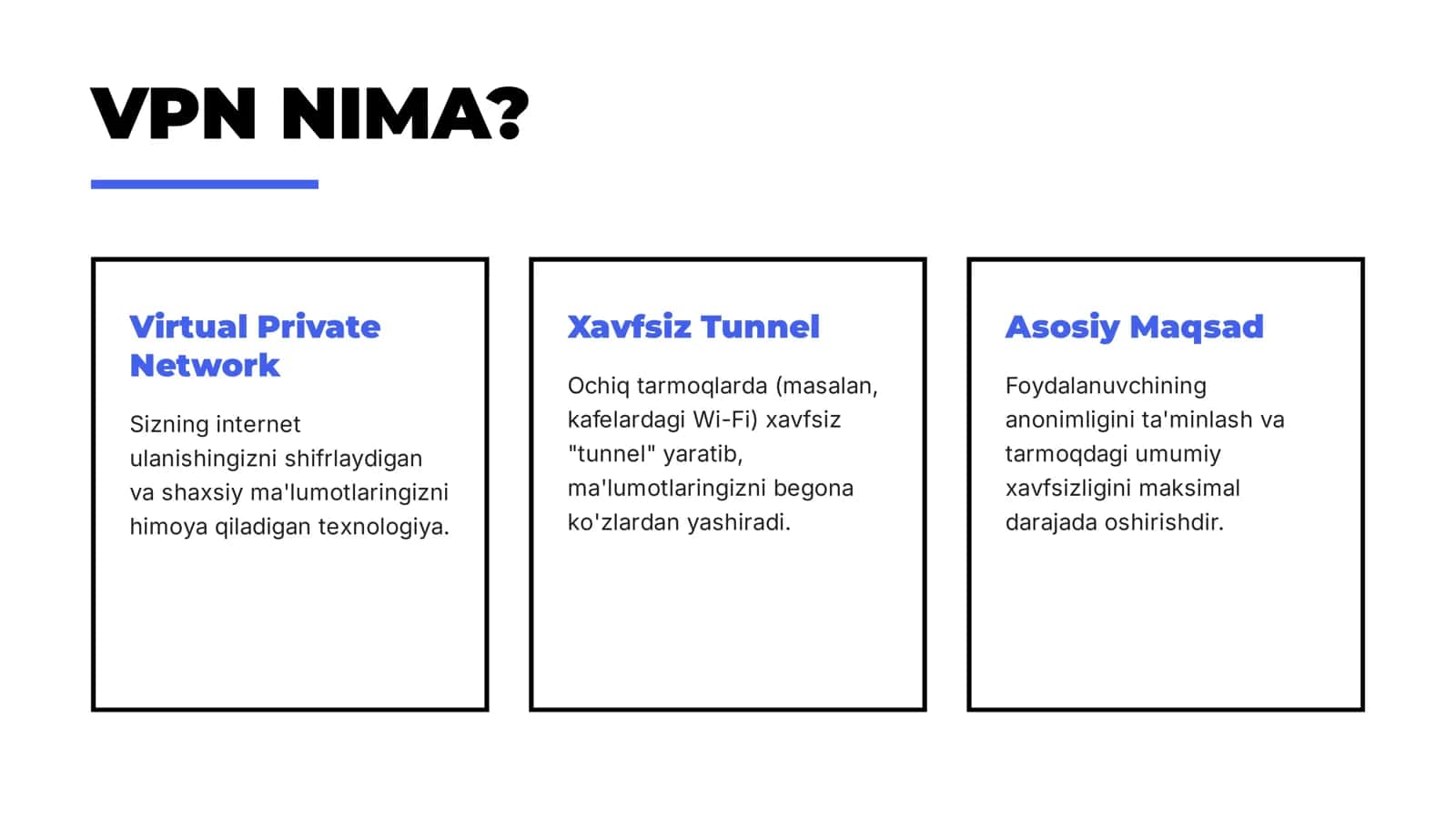 VPN: RAQAMLI DUNYODA XAVFSIZLIK 2