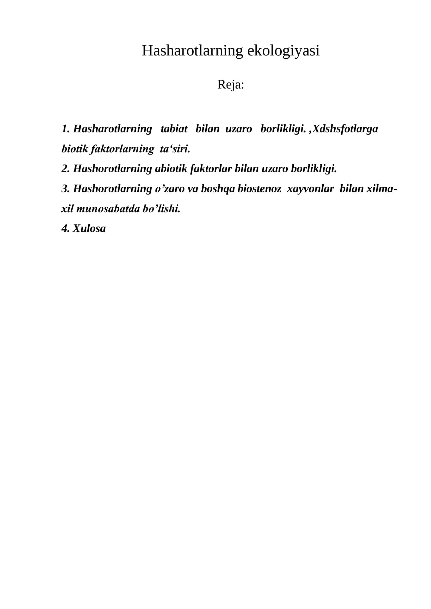 Hasharotlarning ekologiyasi 2