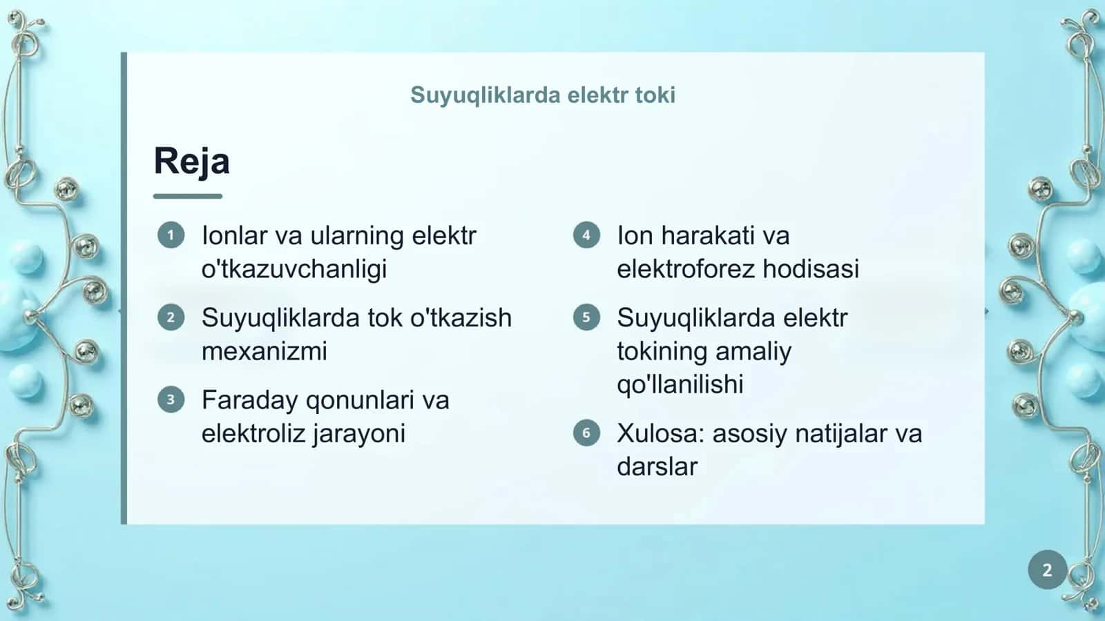 Suyuqliklarda elektr toki 2