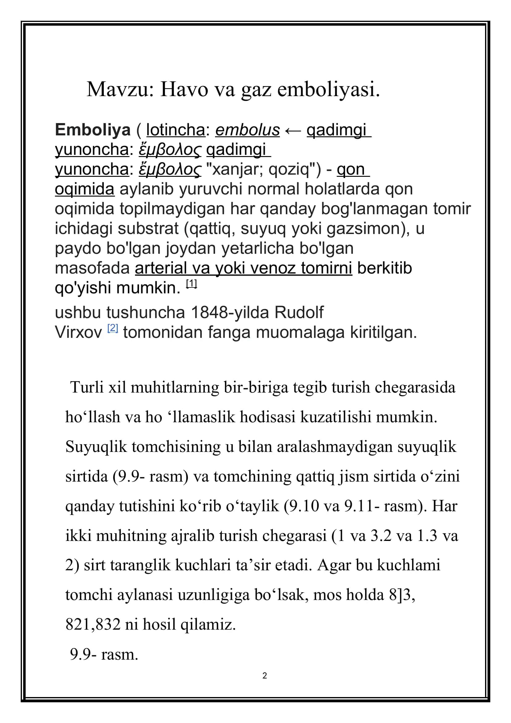 Havo va gaz emboliyasi 2