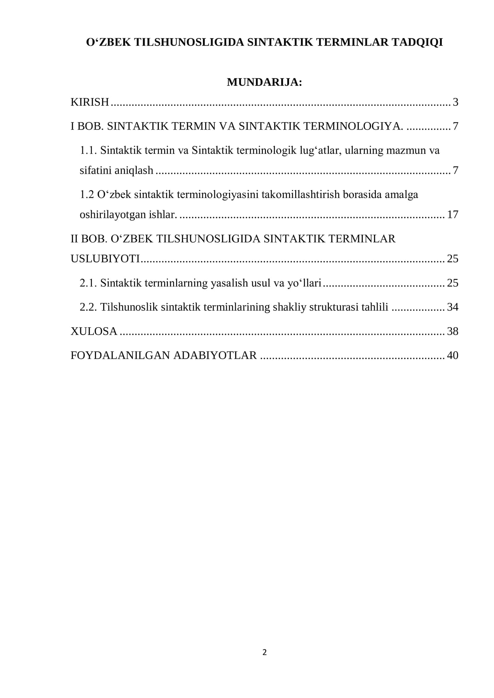 O‘zbek tilshunosligida sintaktik terminlar tadqiqi 2