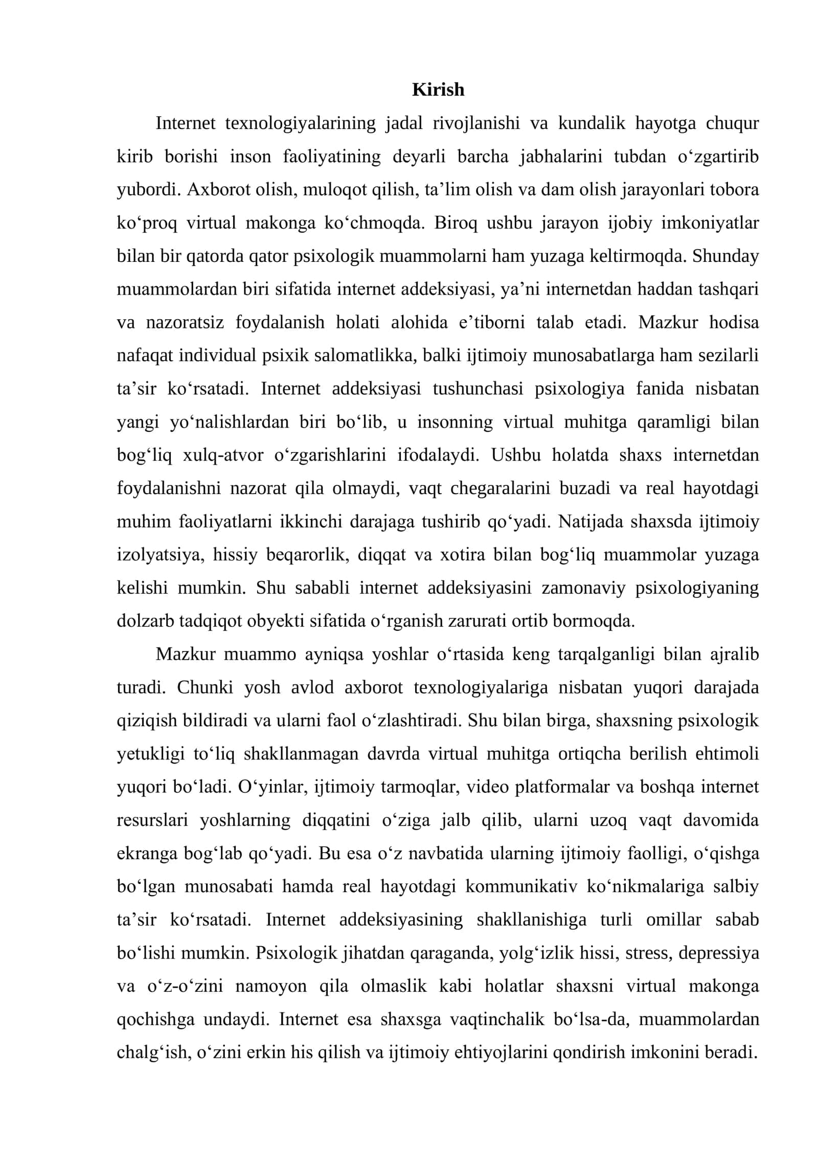 INTERNET ADDEKSIYA PSIXOLOGIK MUAMMO SIFATIDA 2