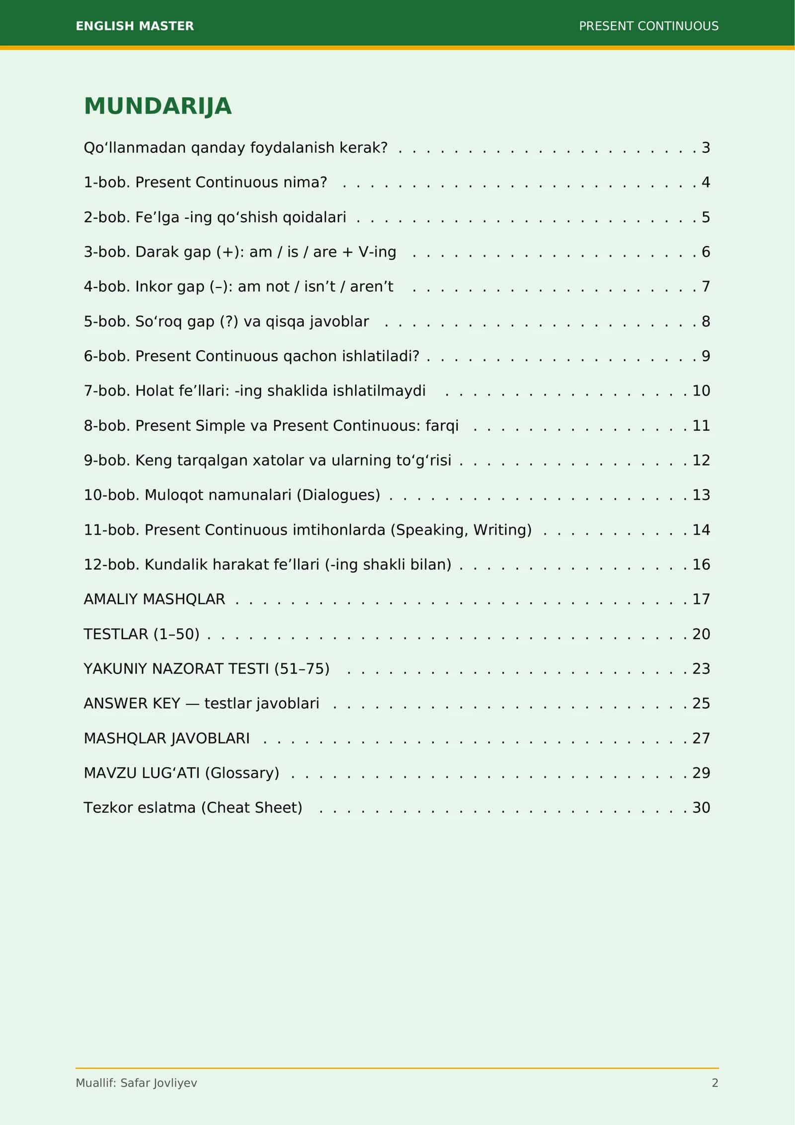 PRESENT CONTINUOUS 2