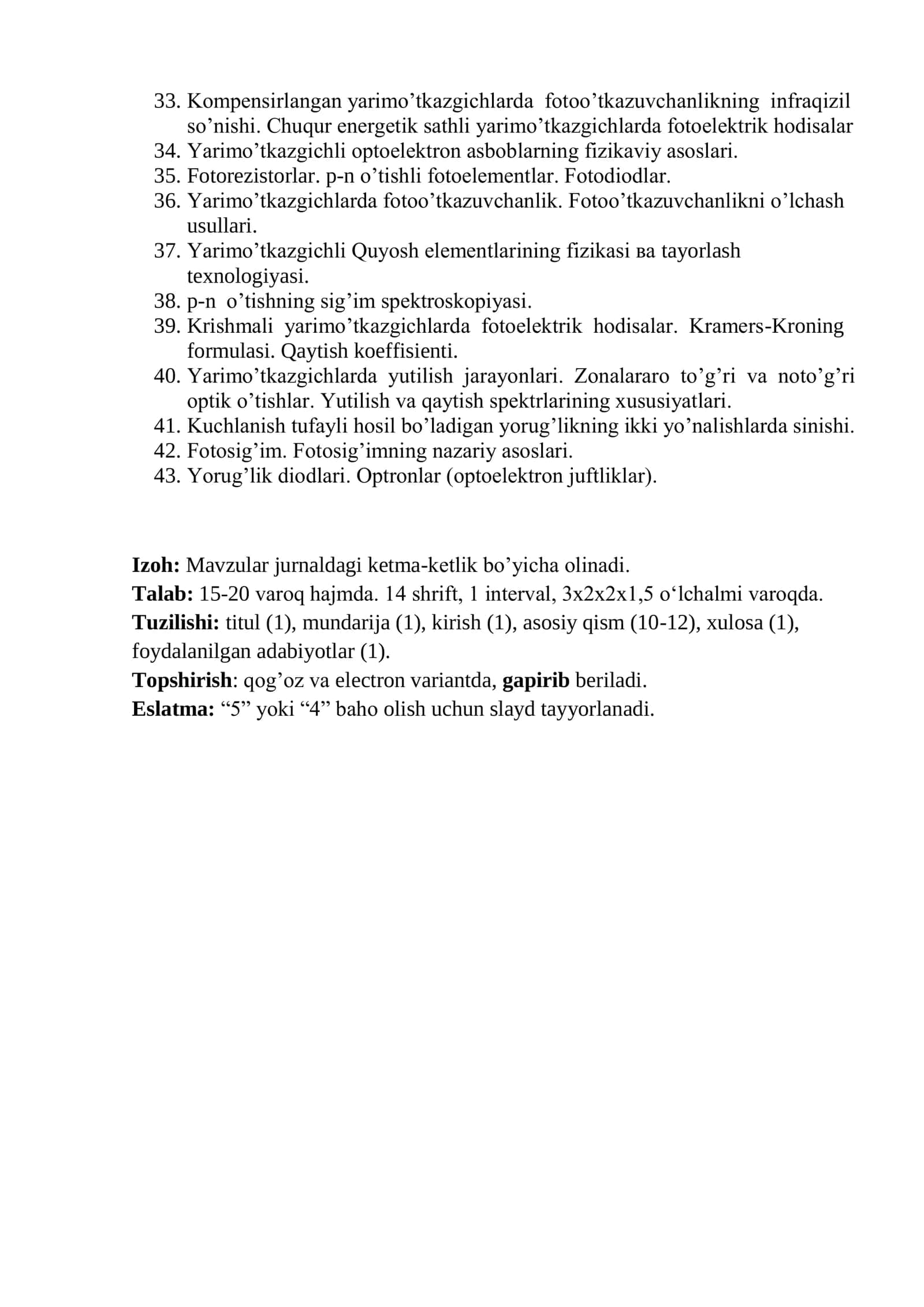 Oddiy yarim o‘tkazgichlar 2
