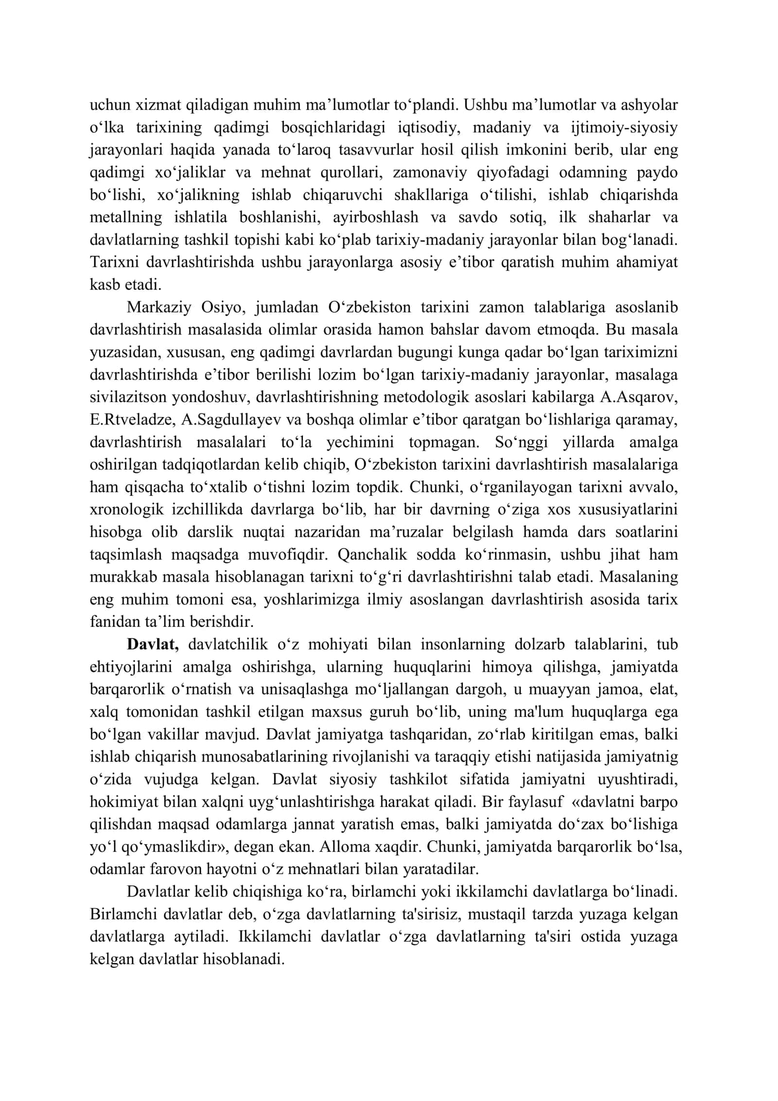O`zbek davlatchiligining shakllanishi va taraqqiyot bosqichlari 2