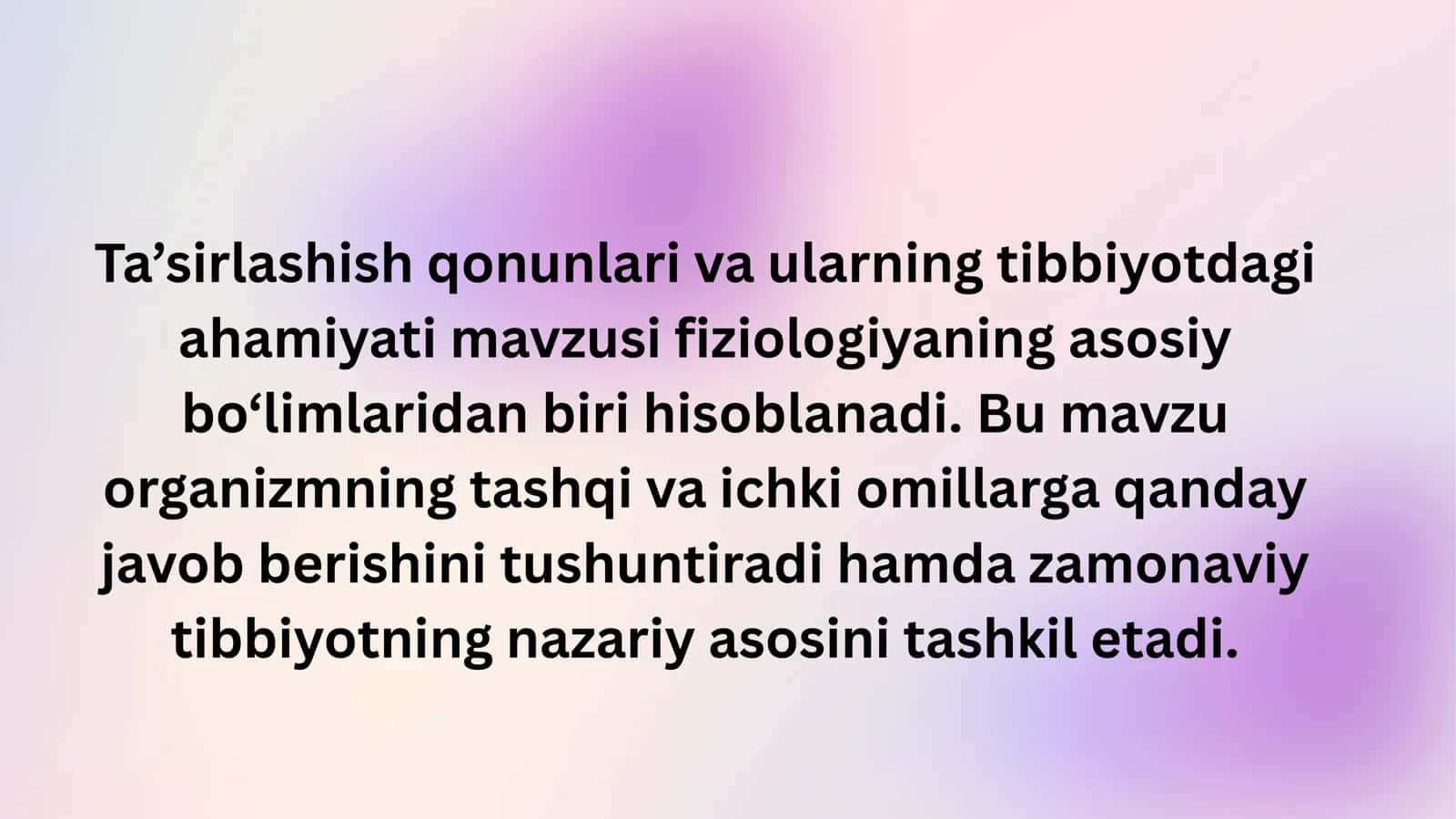 Ta'sirlash qonunlari tobbiyotda ahamiyati 2