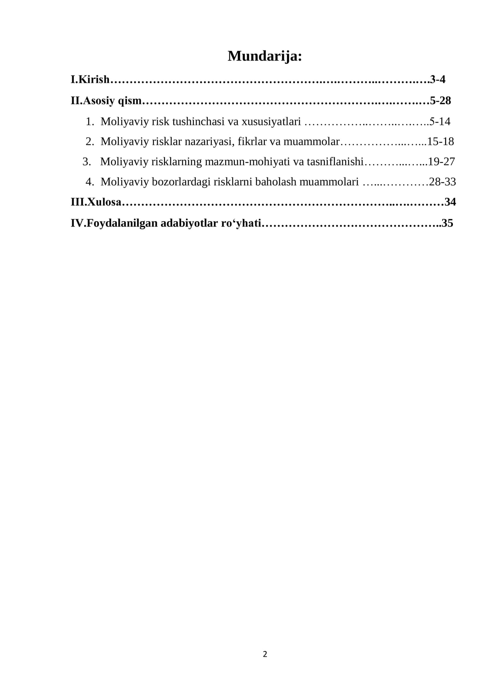 Moliyaviy Bozorlardagi Risklarni Baholash Muammolari 2