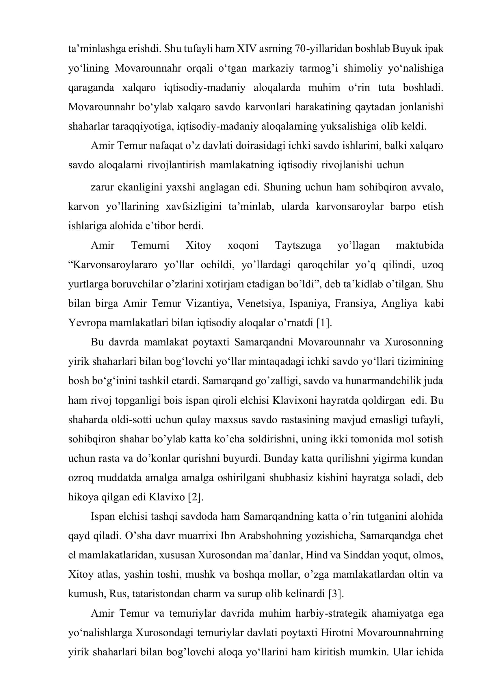 TEMURIYLAR DAVRIDA BUYUK IPAK YOʻLINING AHAMIYATI 2