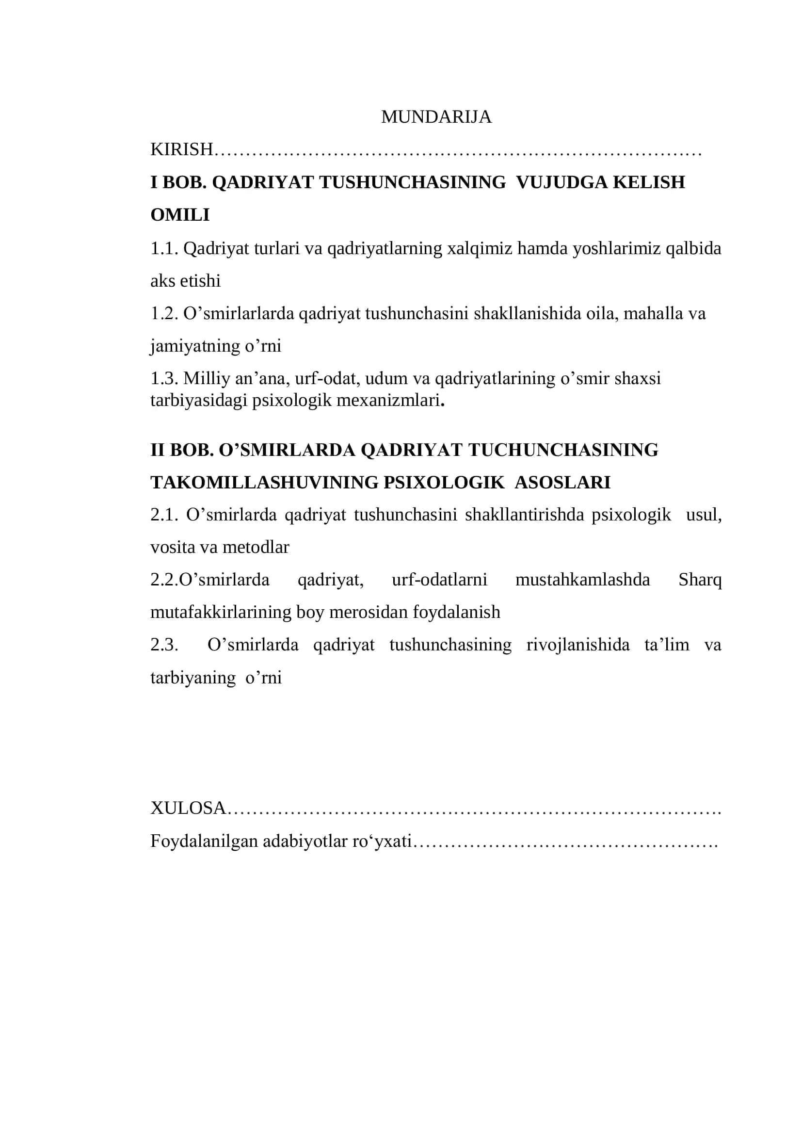 O’SMIRLIK DAVRIDA QADRIYAT TUSHUNCHASINING TAKOMILLASHUVI 2