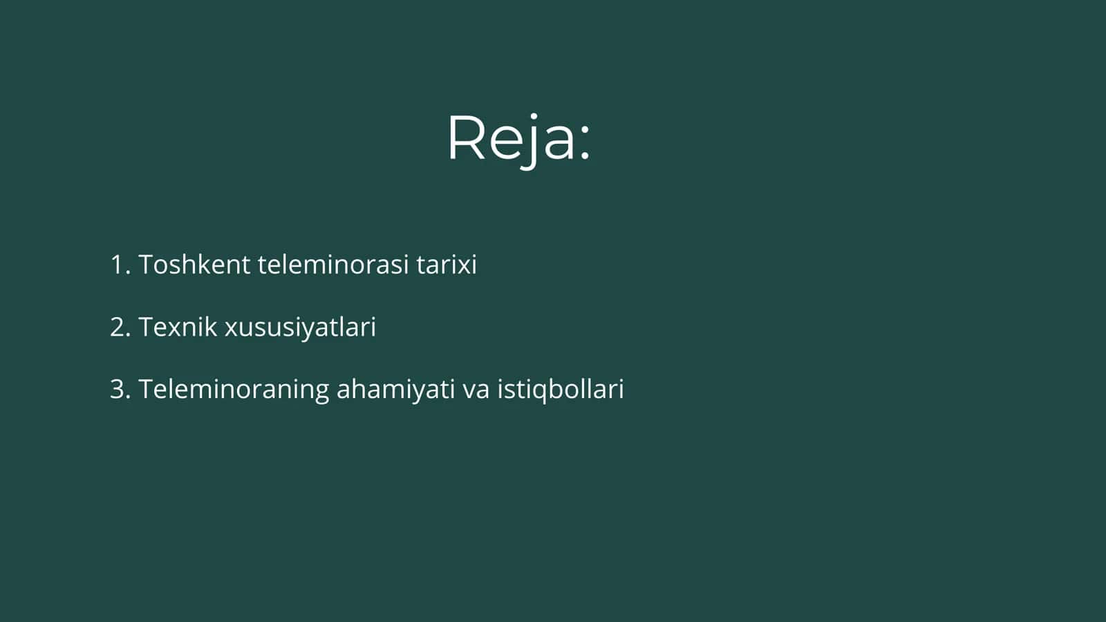 Toshkent teleminorasi haqida 2